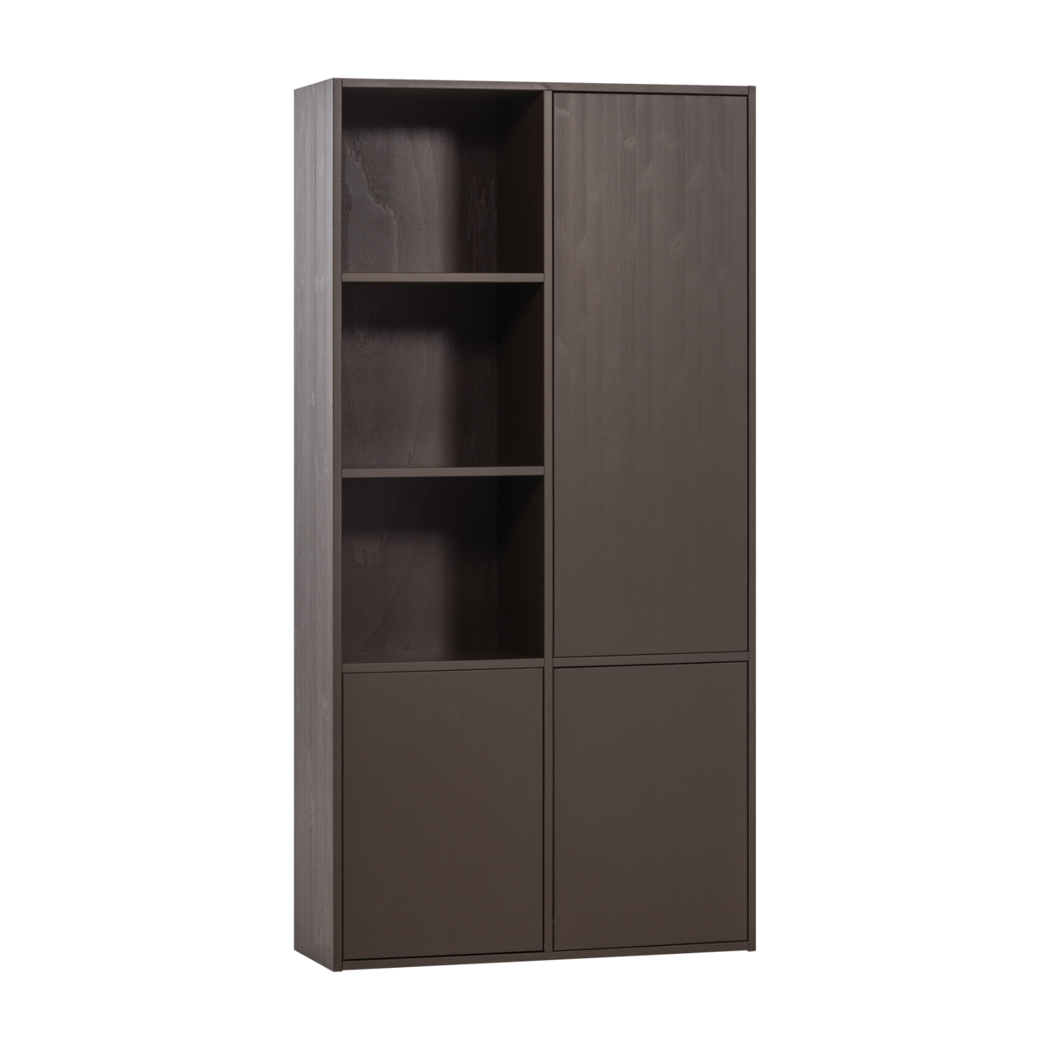 MEGGY Brown Wardrobe with Shelves
