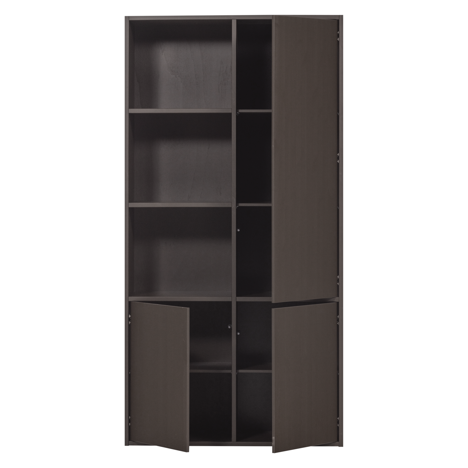 MEGGY Brown Wardrobe with Shelves