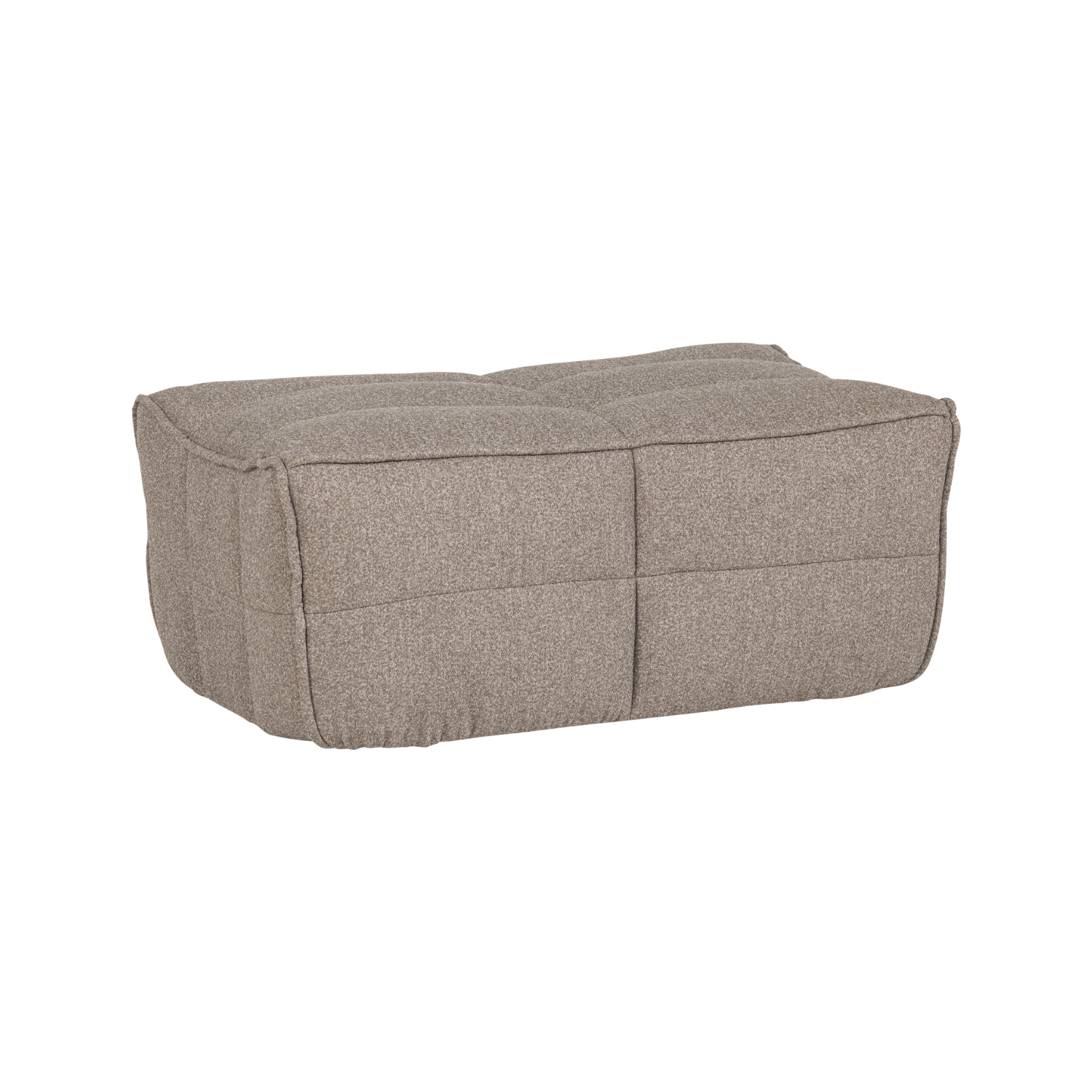 Beige Bouclé Cluster Pouf
