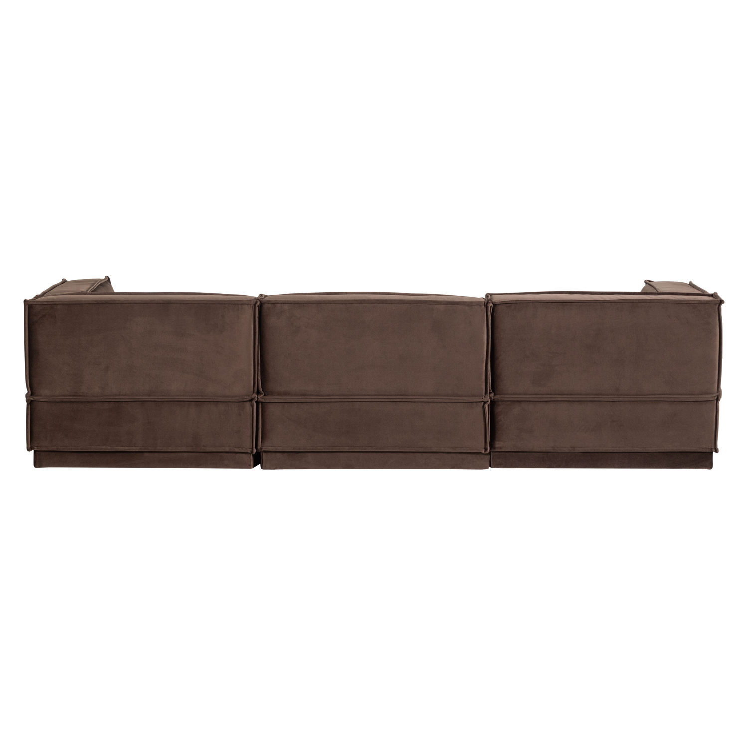 Left-facing Velvet Corner Sofa MANU in Brown