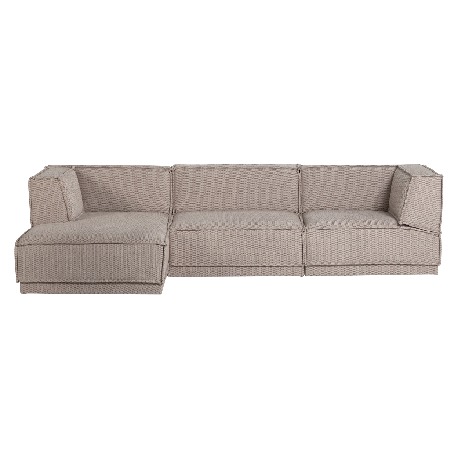 Left-facing Corner Sofa MANU in Beige Chenille