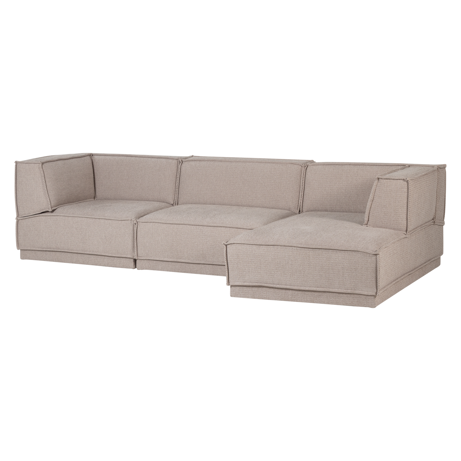 Right-facing Corner Sofa MANU Beige Chenille