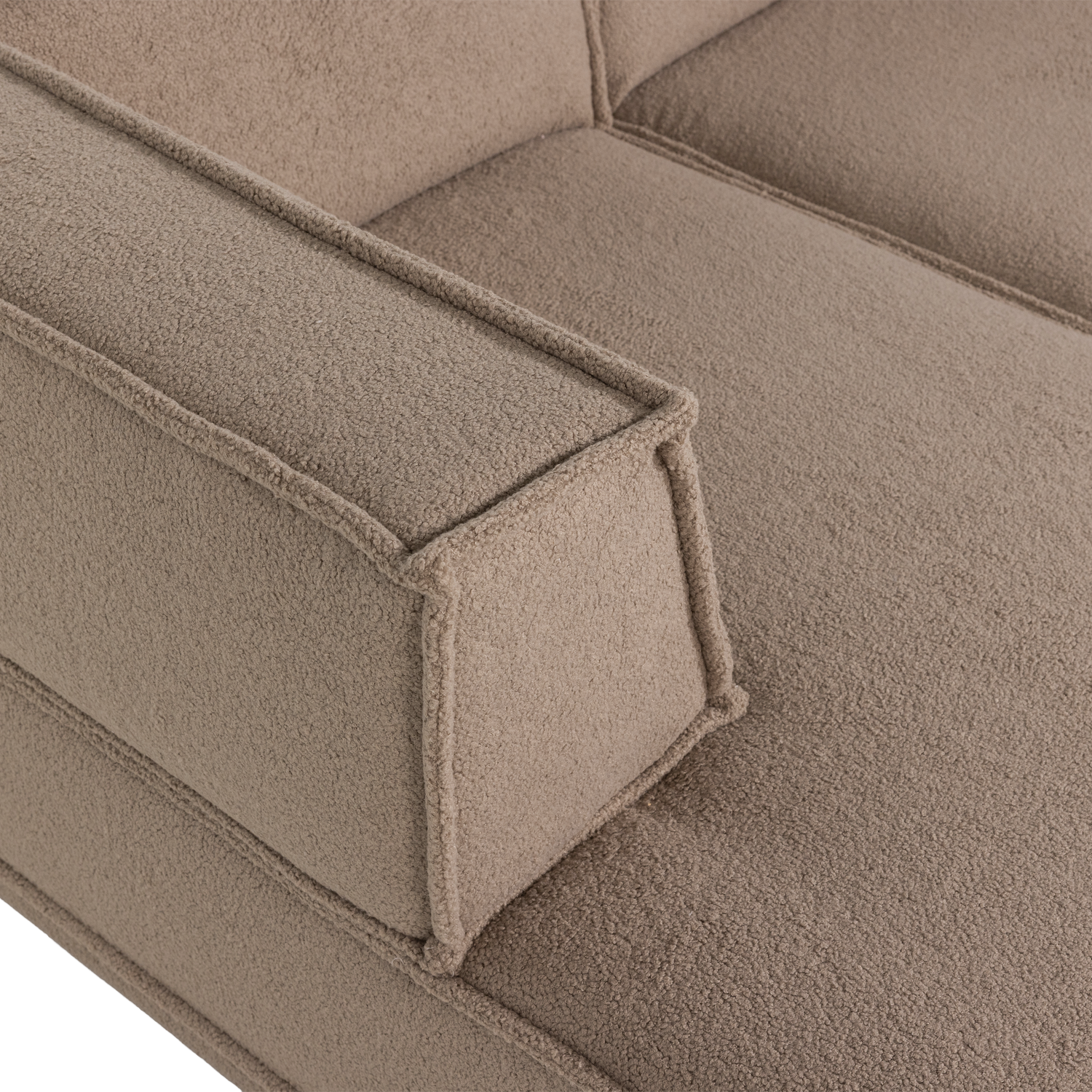 Left-facing Corner Sofa MANU Beige Lambskin