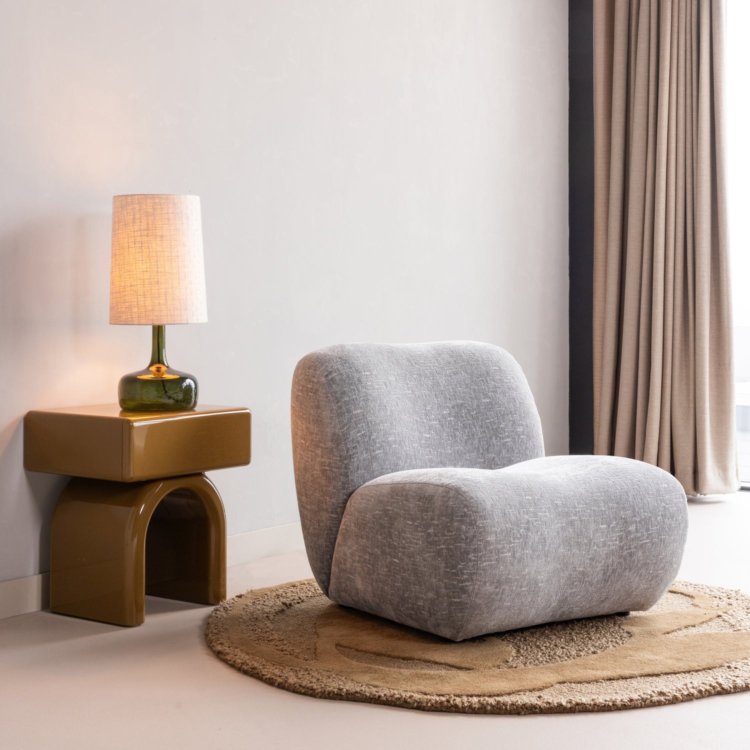 NOMU Armchair in Gray-Blue