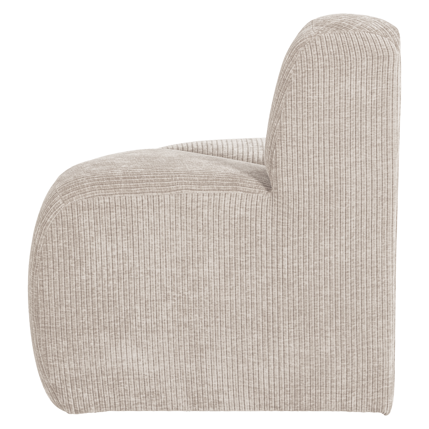 MOJO BENCH Modular Sofa - Rounded Corner Element in Ecru Corduroy