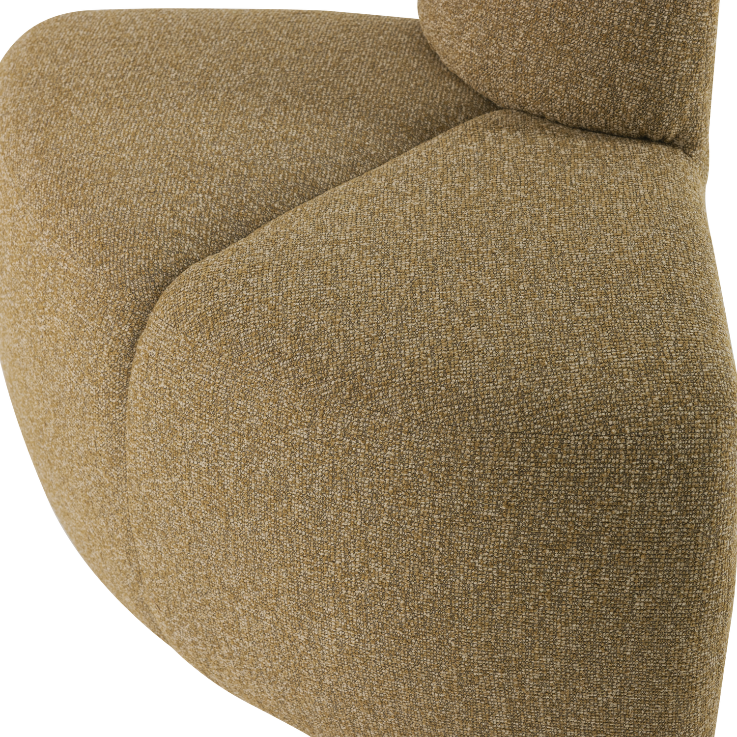 MOJO BENCH Modular Sofa - Rounded Corner Element in Honey Bouclé