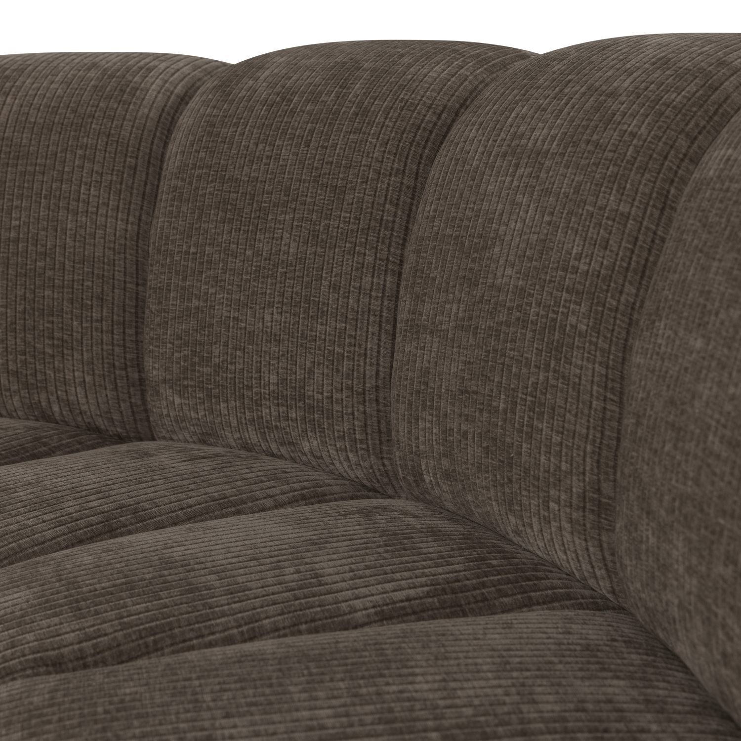 MOJO BENCH Modular Sofa - Brown Curved Corner Element in Corduroy