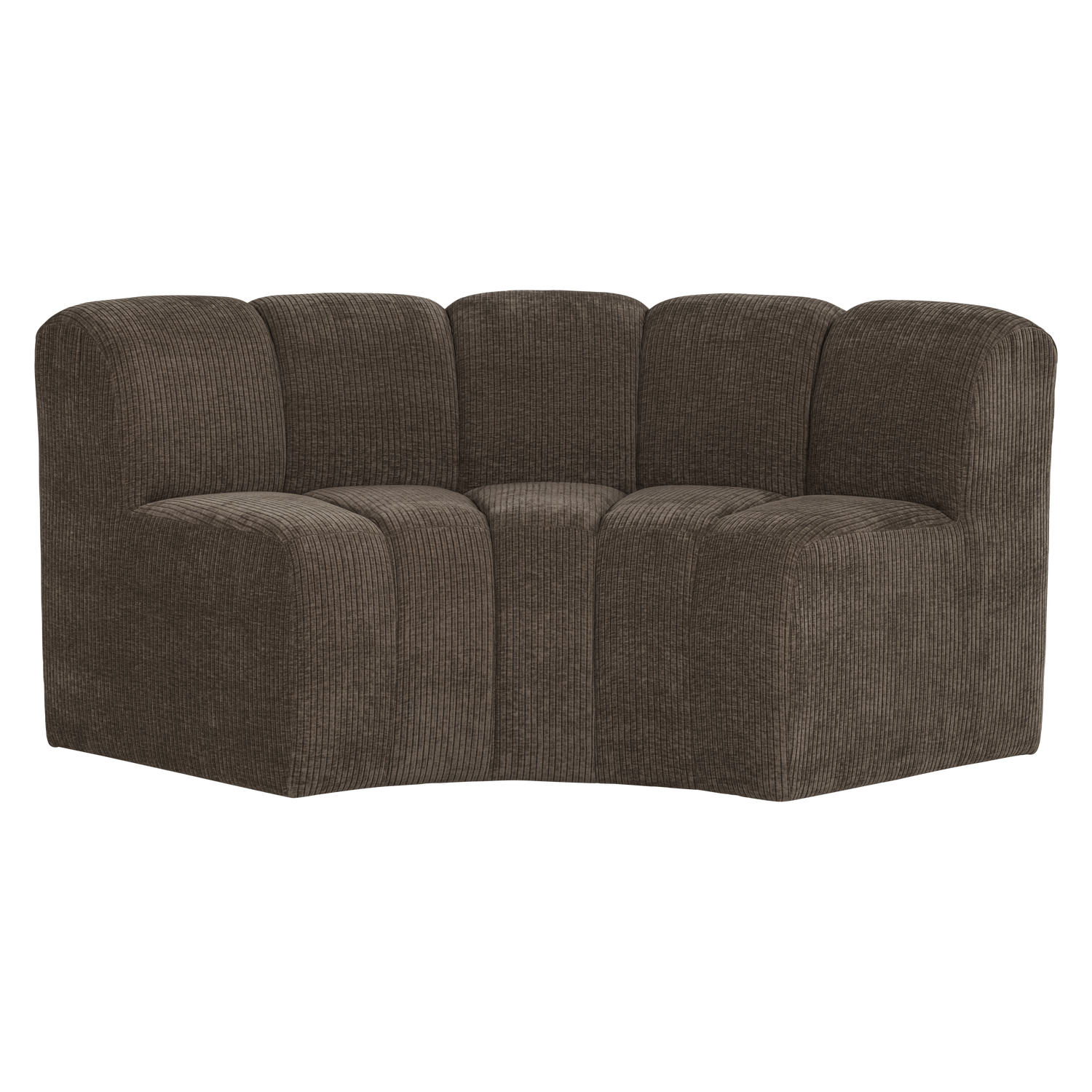MOJO BENCH Modular Sofa - Brown Curved Corner Element in Corduroy