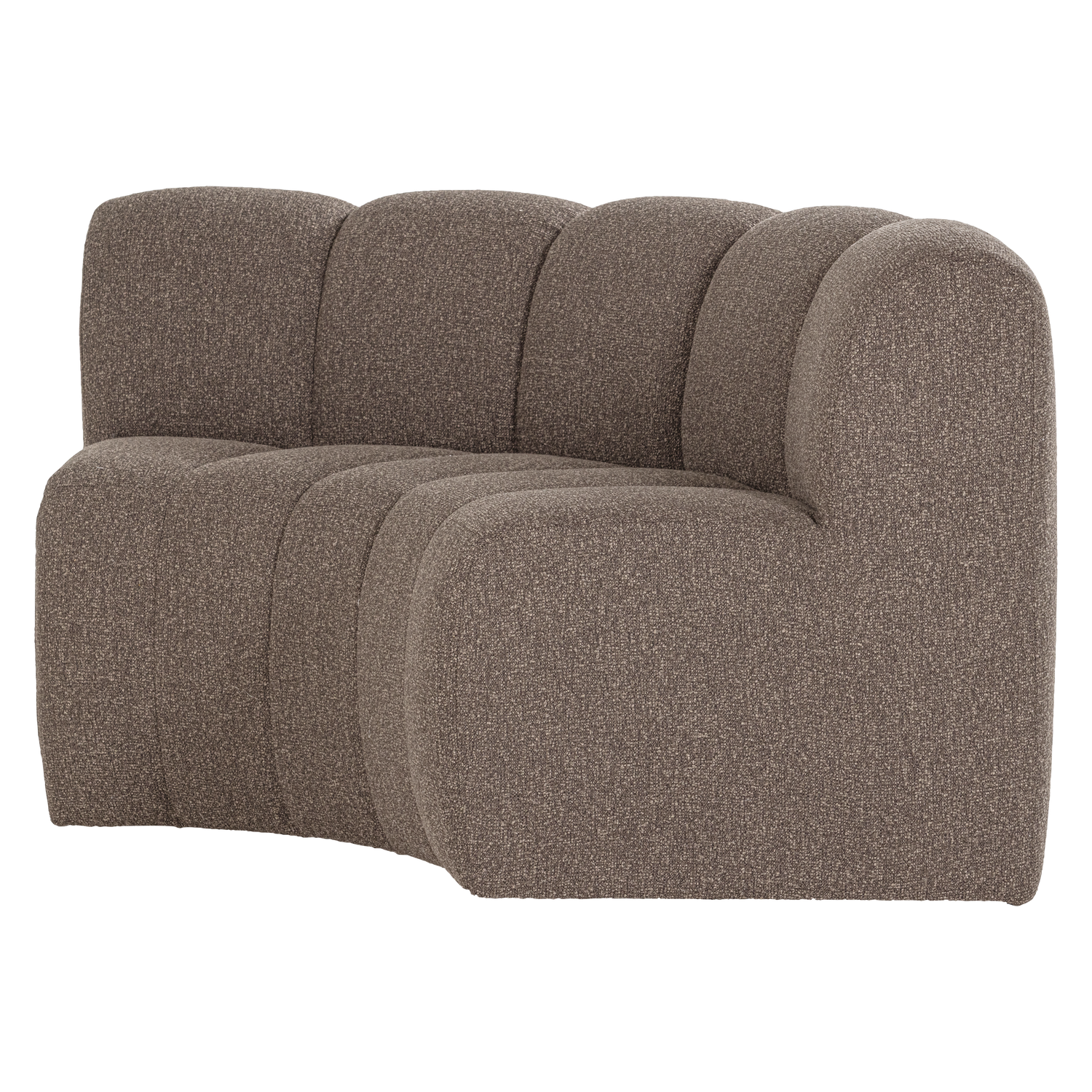 MOJO BENCH Modular Sofa - Brown Bouclé Curved Corner Element