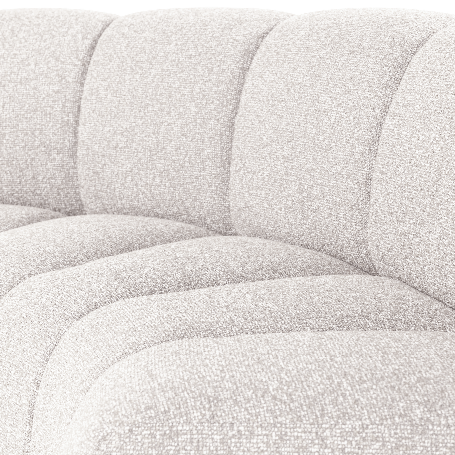 MOJO BENCH Modular Sofa - Curved Corner Element in Ecru Bouclé