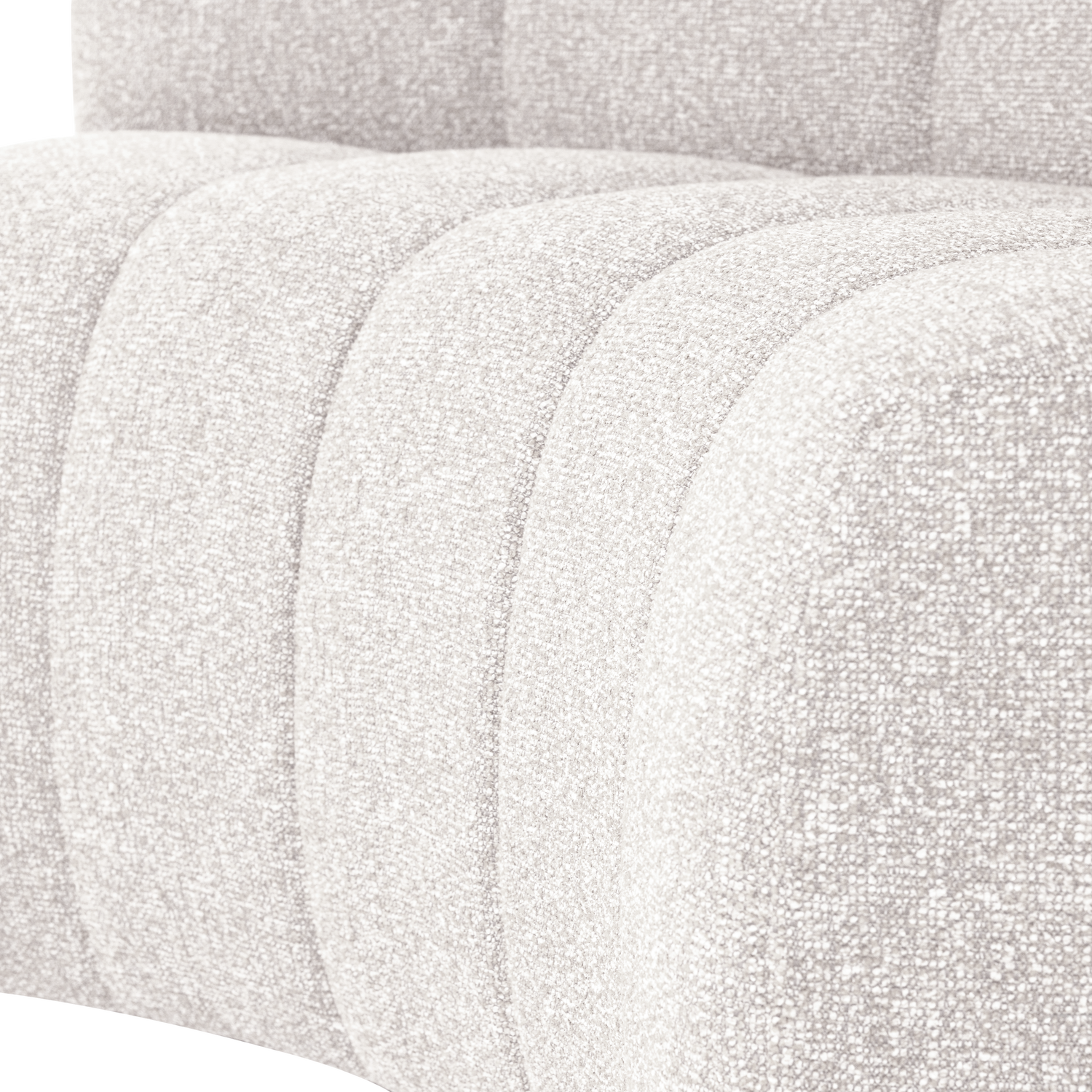 MOJO BENCH Modular Sofa - Curved Corner Element in Ecru Bouclé