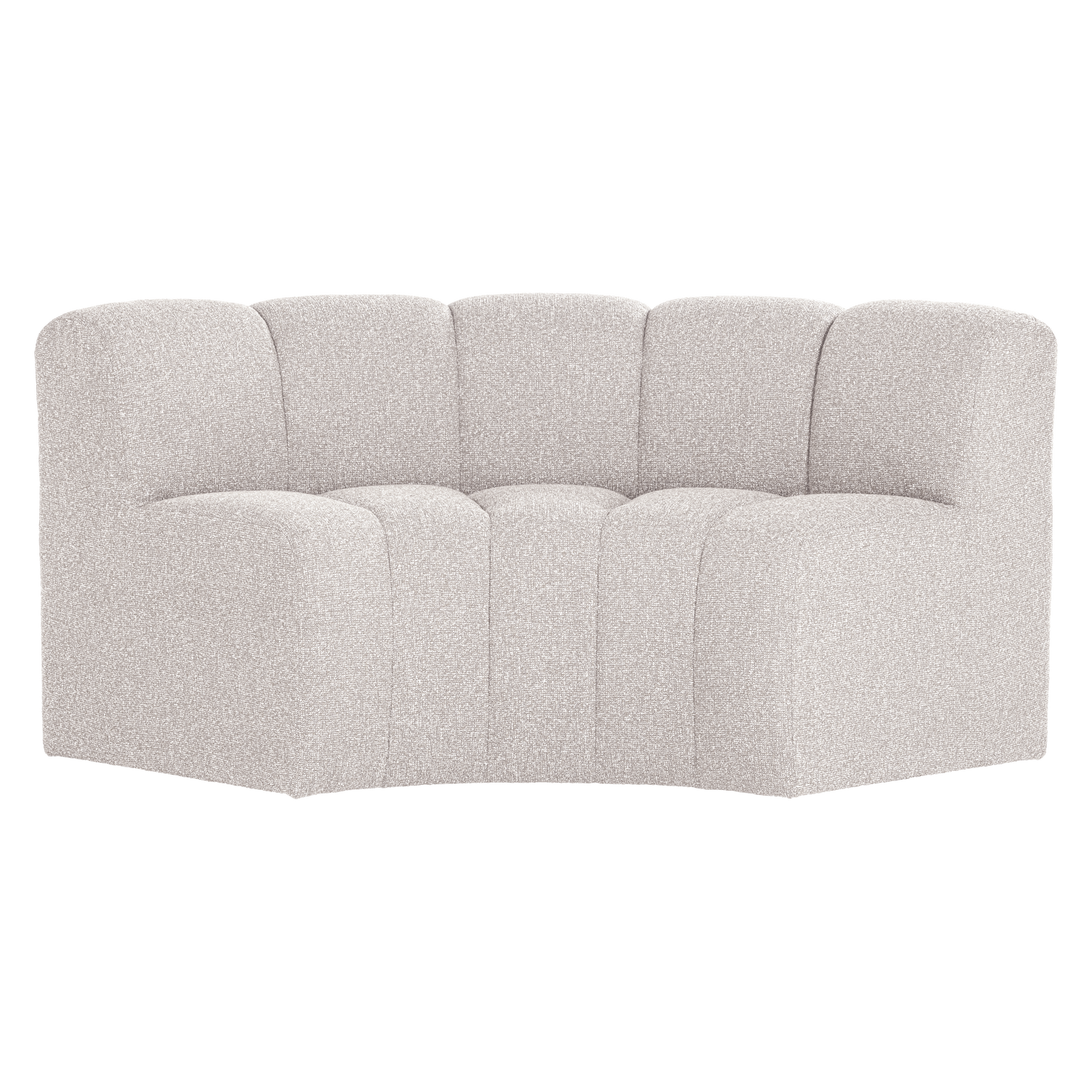MOJO BENCH Modular Sofa - Curved Corner Element in Ecru Bouclé