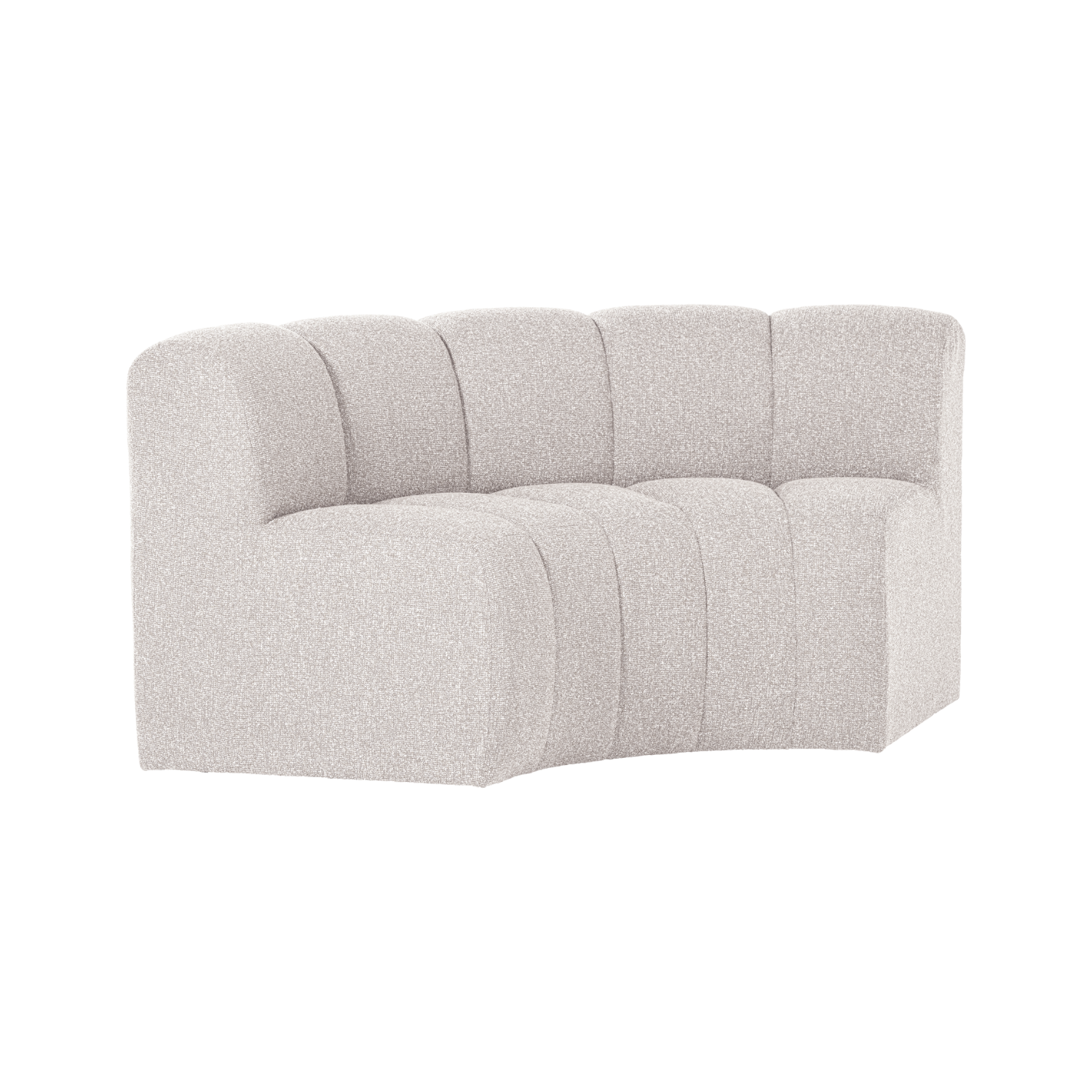 MOJO BENCH Modular Sofa - Curved Corner Element in Ecru Bouclé