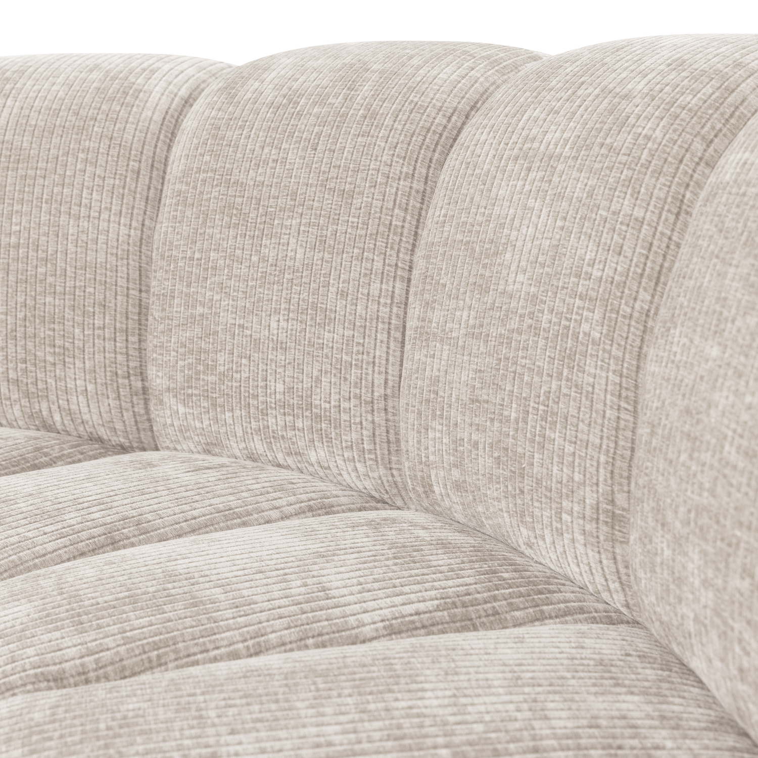 MOJO BENCH Modular Sofa - Ecru Curved Corner Element in Corduroy