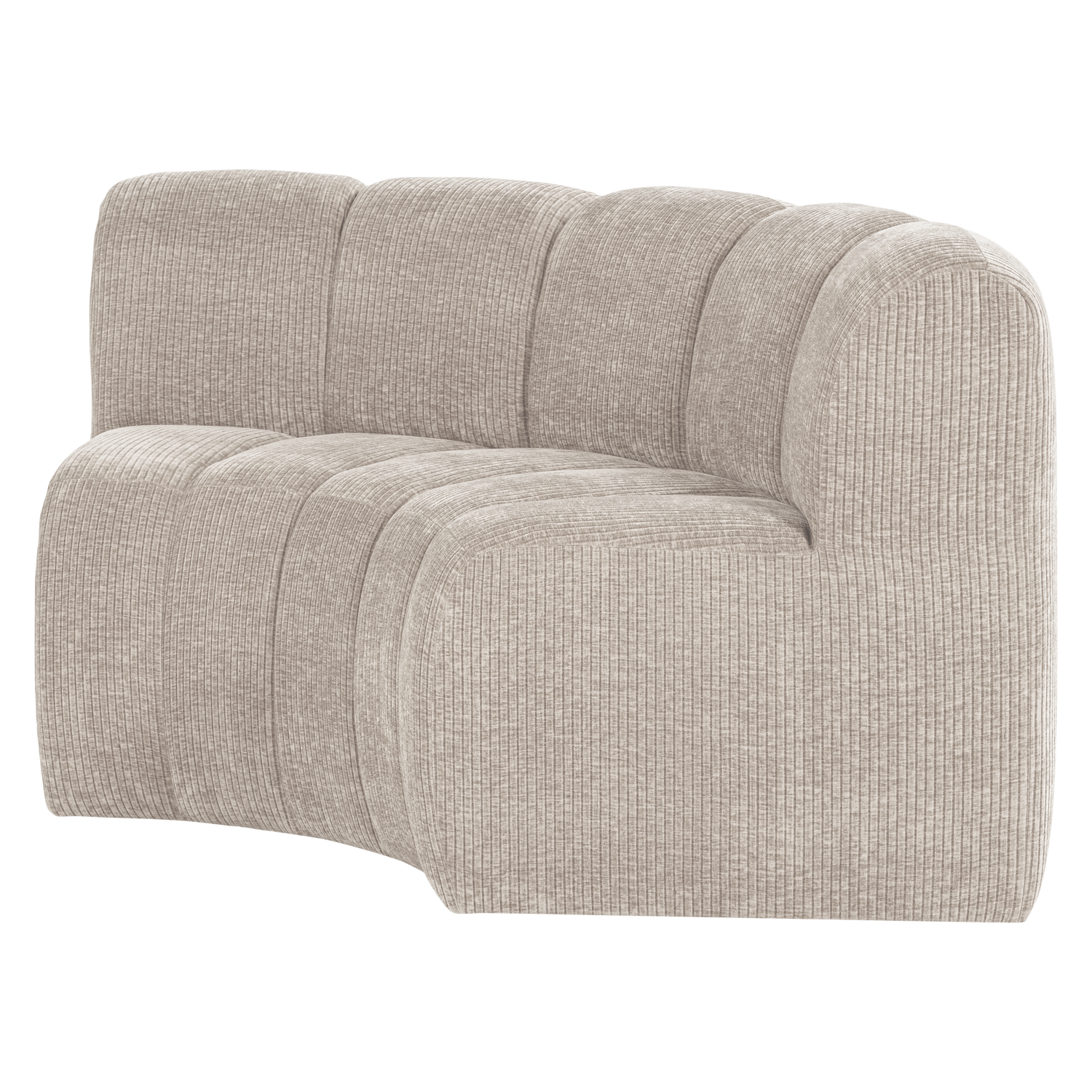 MOJO BENCH Modular Sofa - Ecru Curved Corner Element in Corduroy