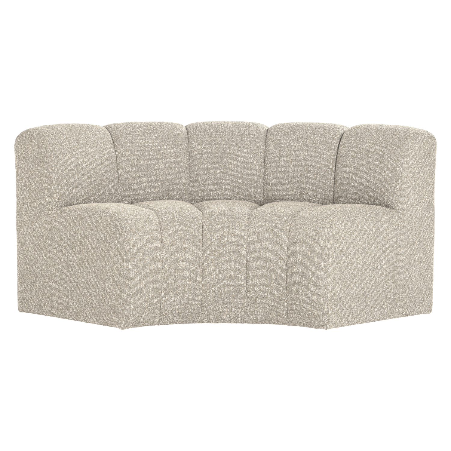 MOJO BENCH Modular Sofa - Curved Corner Element in Beige Bouclé