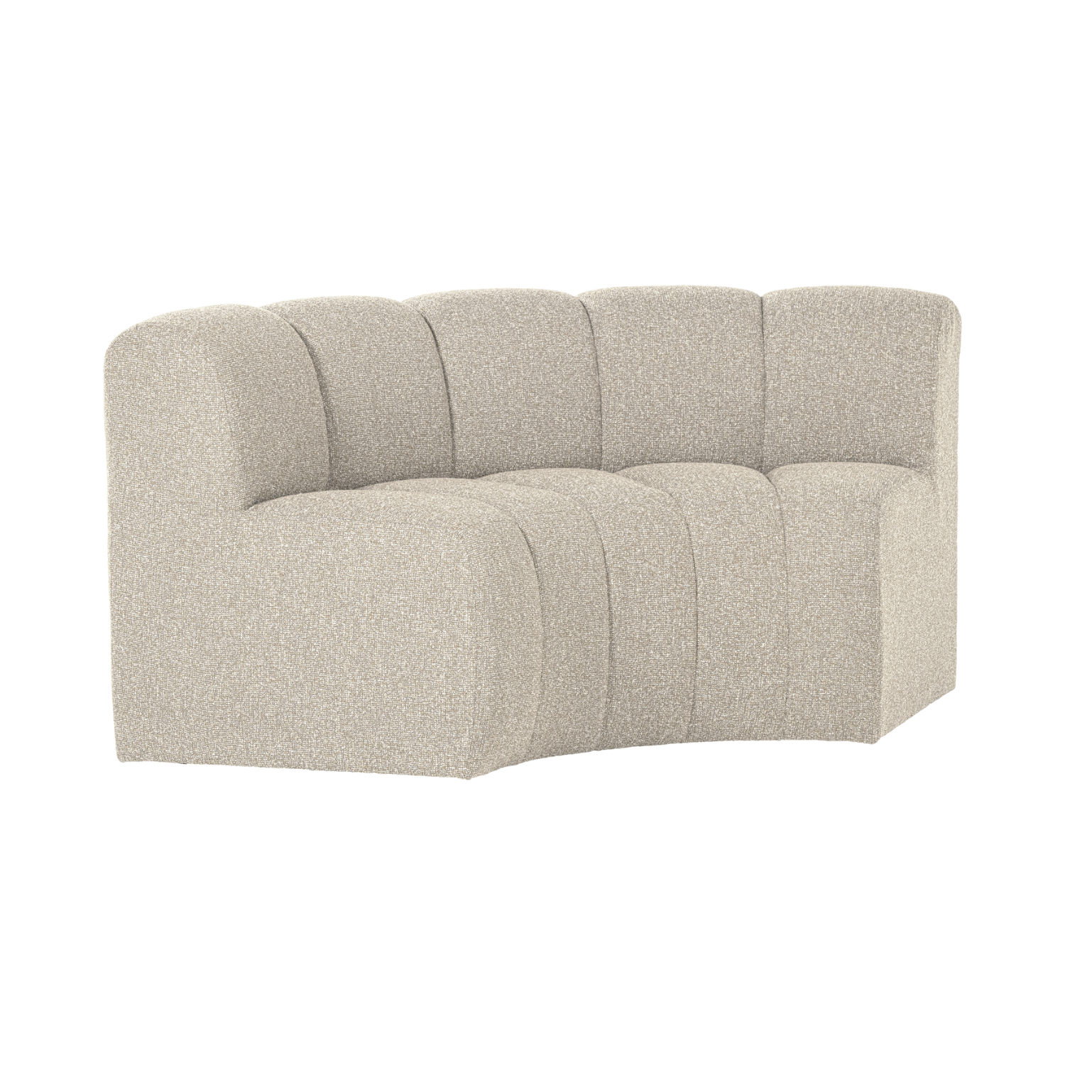 MOJO BENCH Modular Sofa - Curved Corner Element in Beige Bouclé