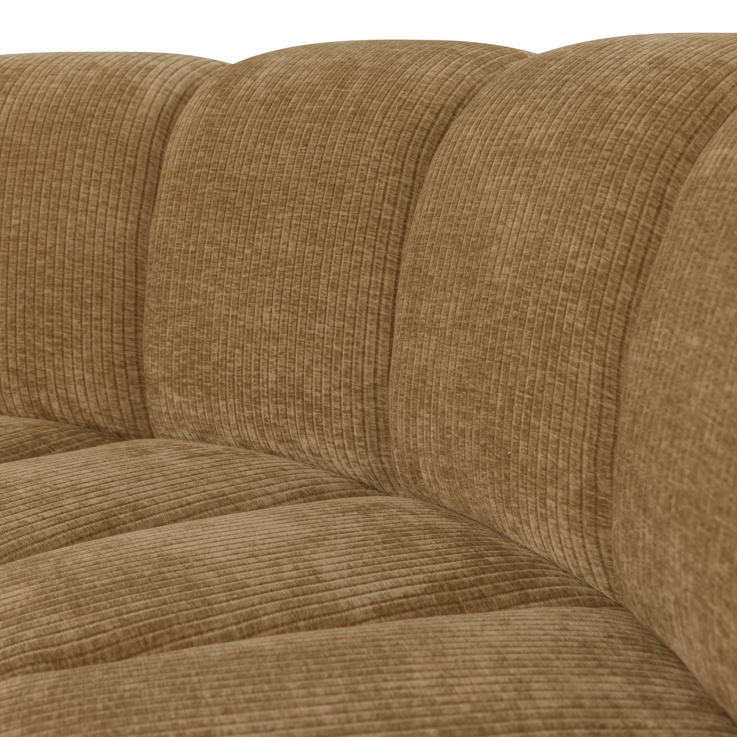 MOJO BENCH Modular Sofa - Honey Corduroy Curved Corner Element