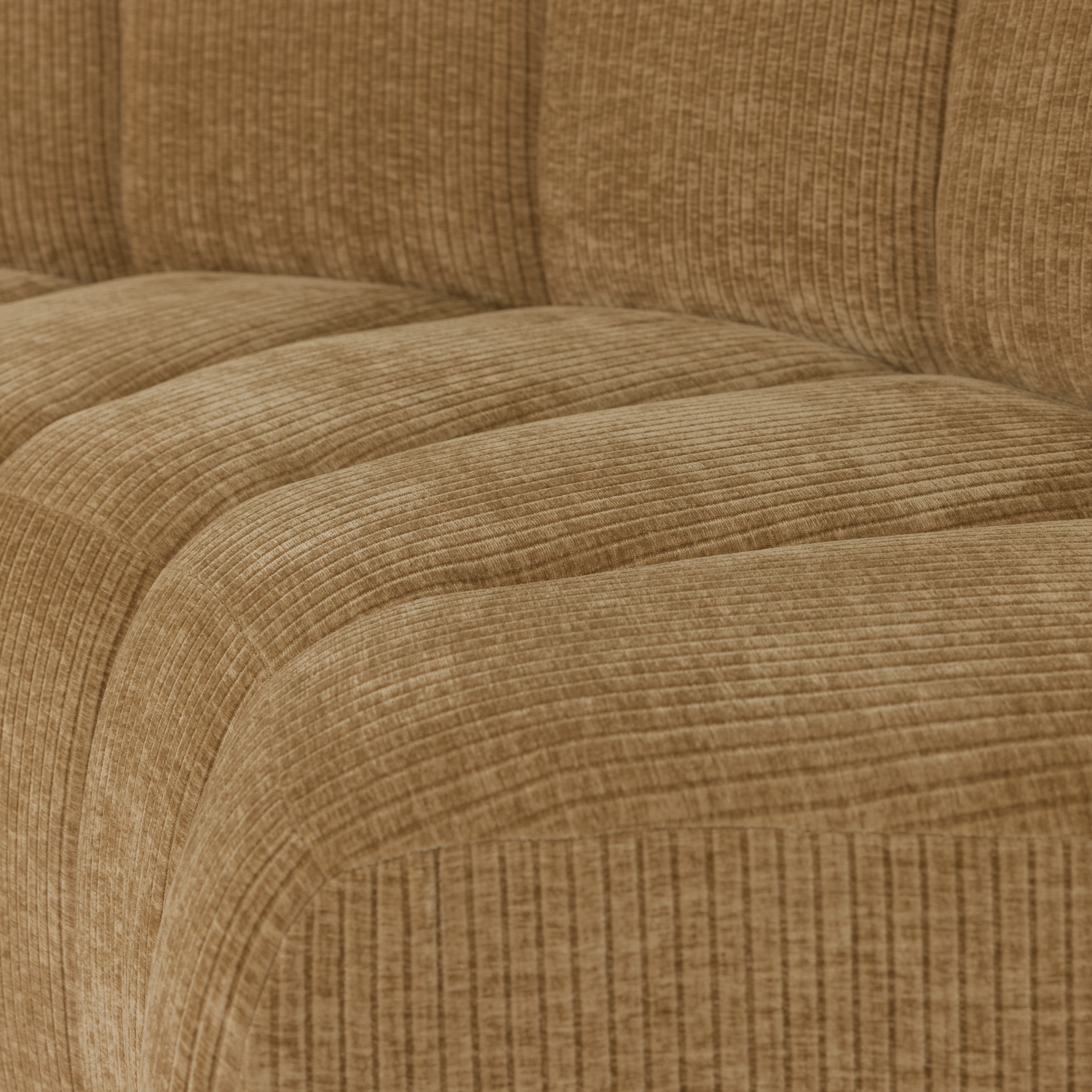 MOJO BENCH Modular Sofa - Honey Corduroy Curved Corner Element