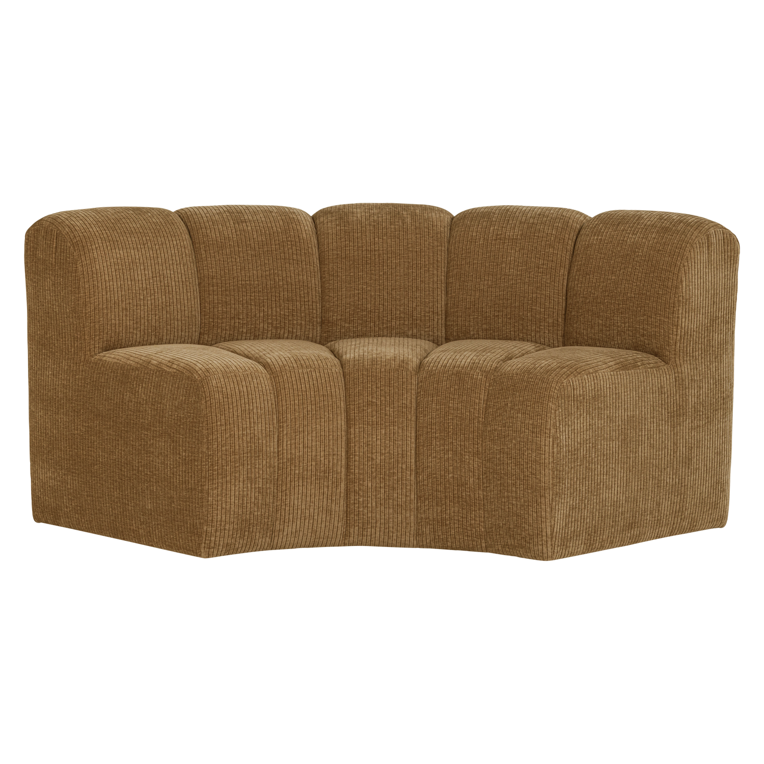 MOJO BENCH Modular Sofa - Honey Corduroy Curved Corner Element