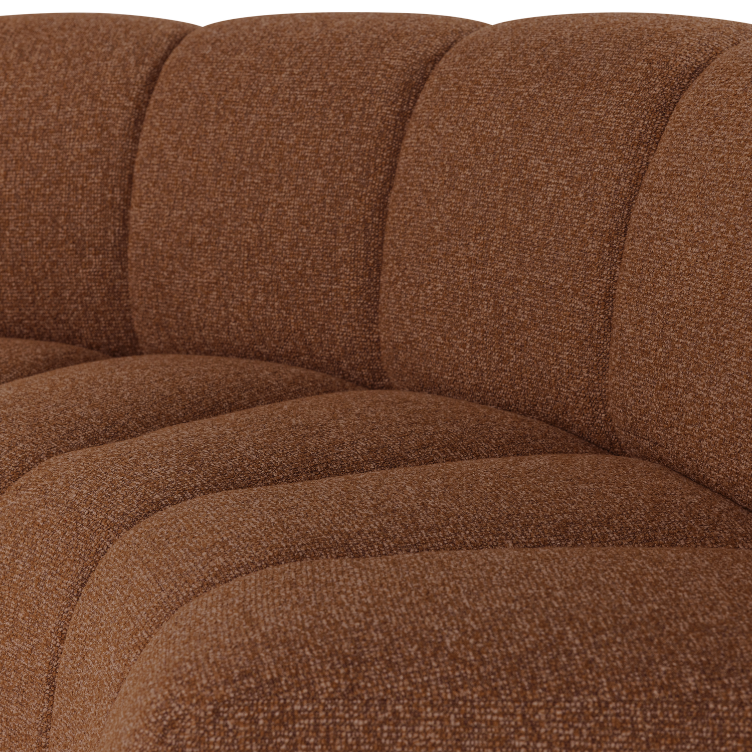 MOJO BENCH Modular Sofa - Curved Corner Element in Brick Brown Bouclé