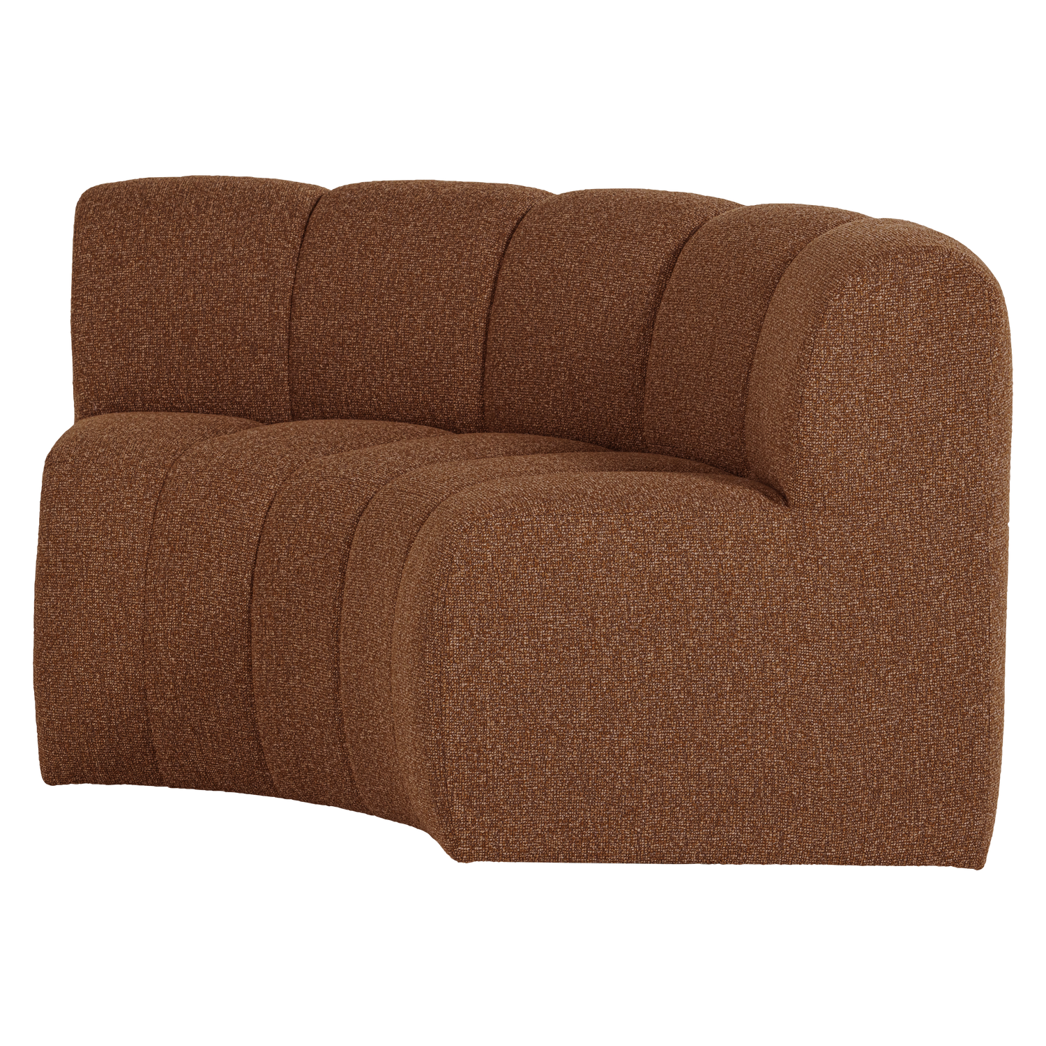 MOJO BENCH Modular Sofa - Curved Corner Element in Brick Brown Bouclé