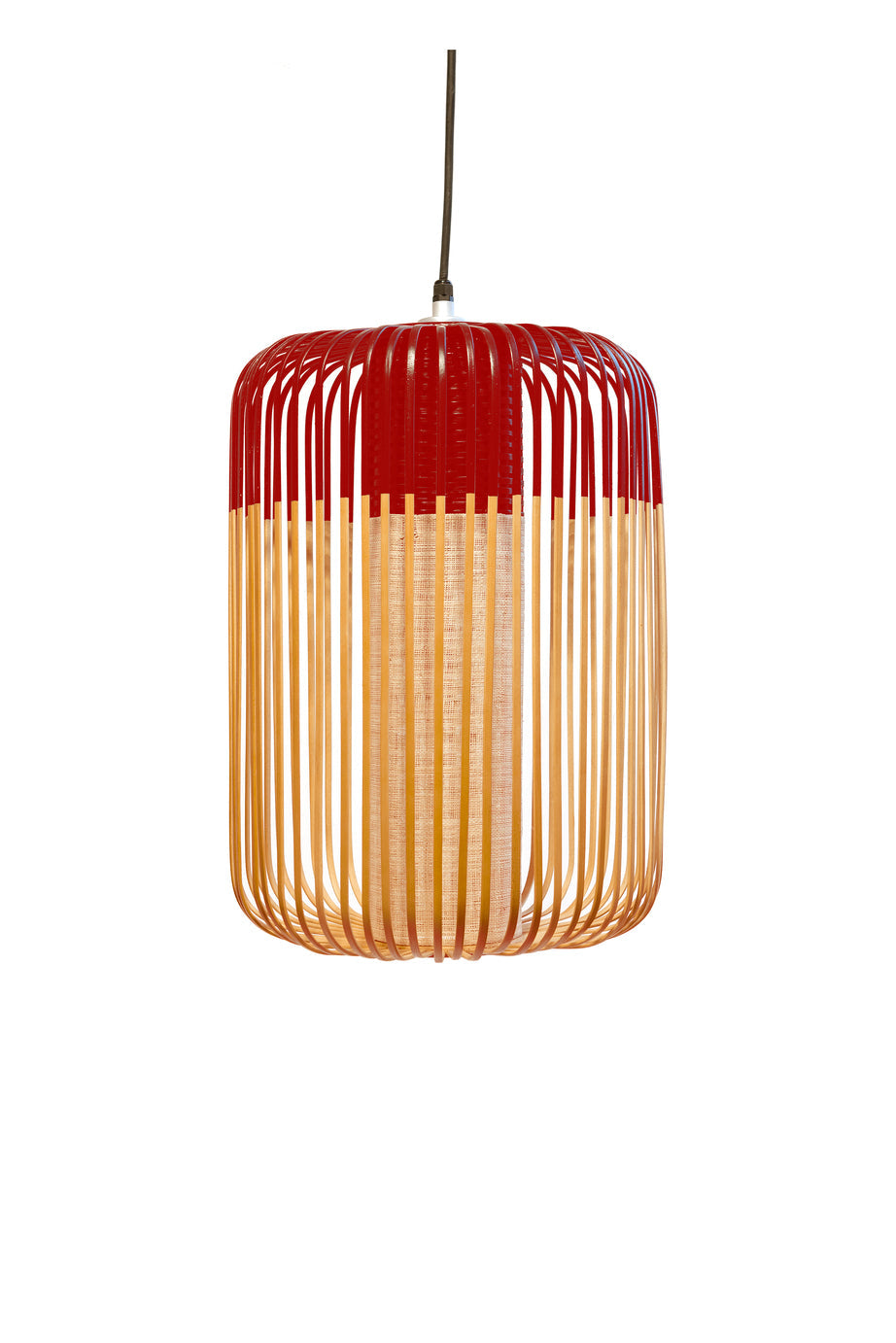 Bamboo hanging lamp red