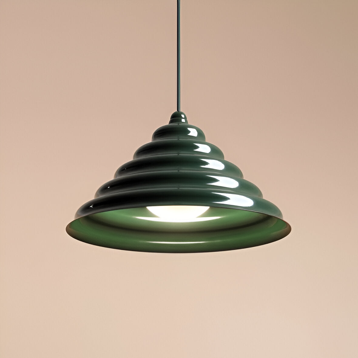 Hanging lamp green wave