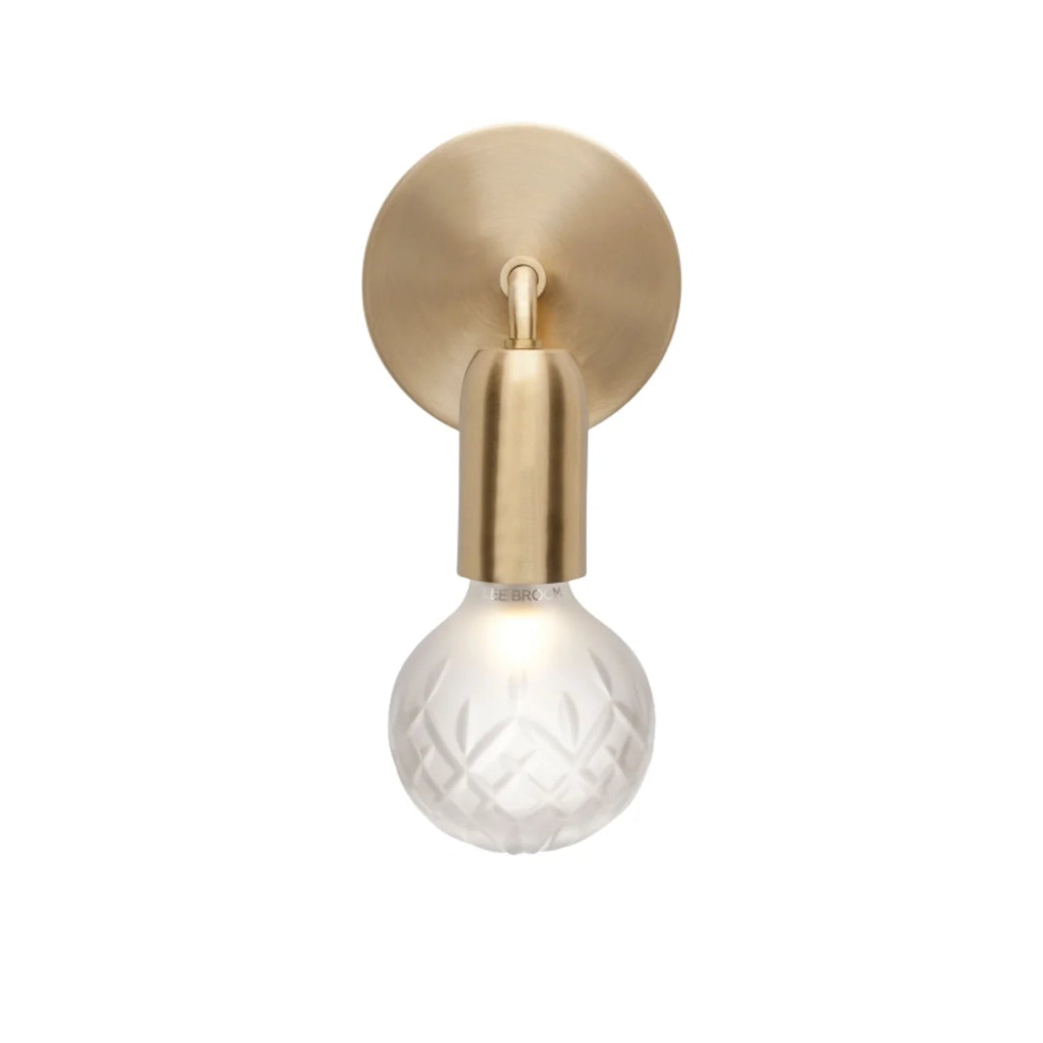 CRYSTAL BULB wall lamp with matte glass and brass finish.