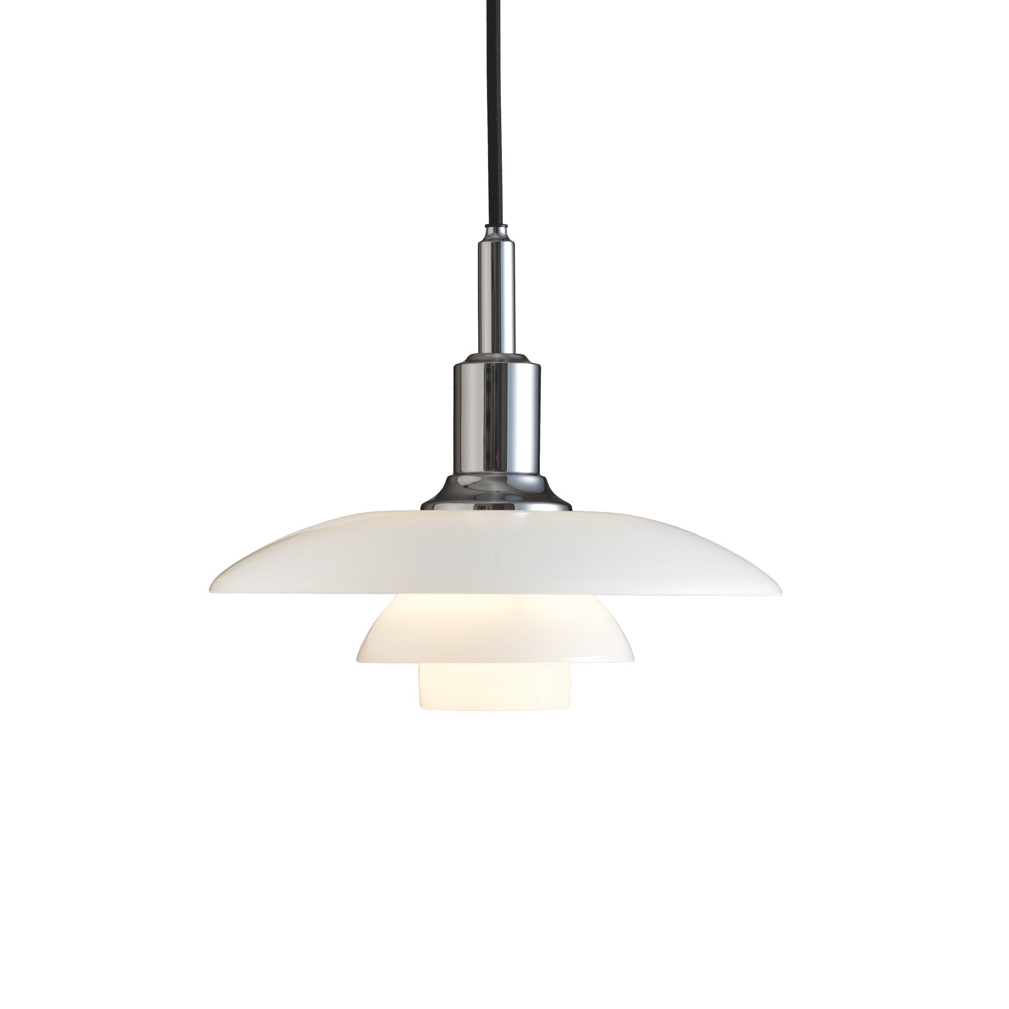 PH 3/2 pendant lamp white with chrome finish