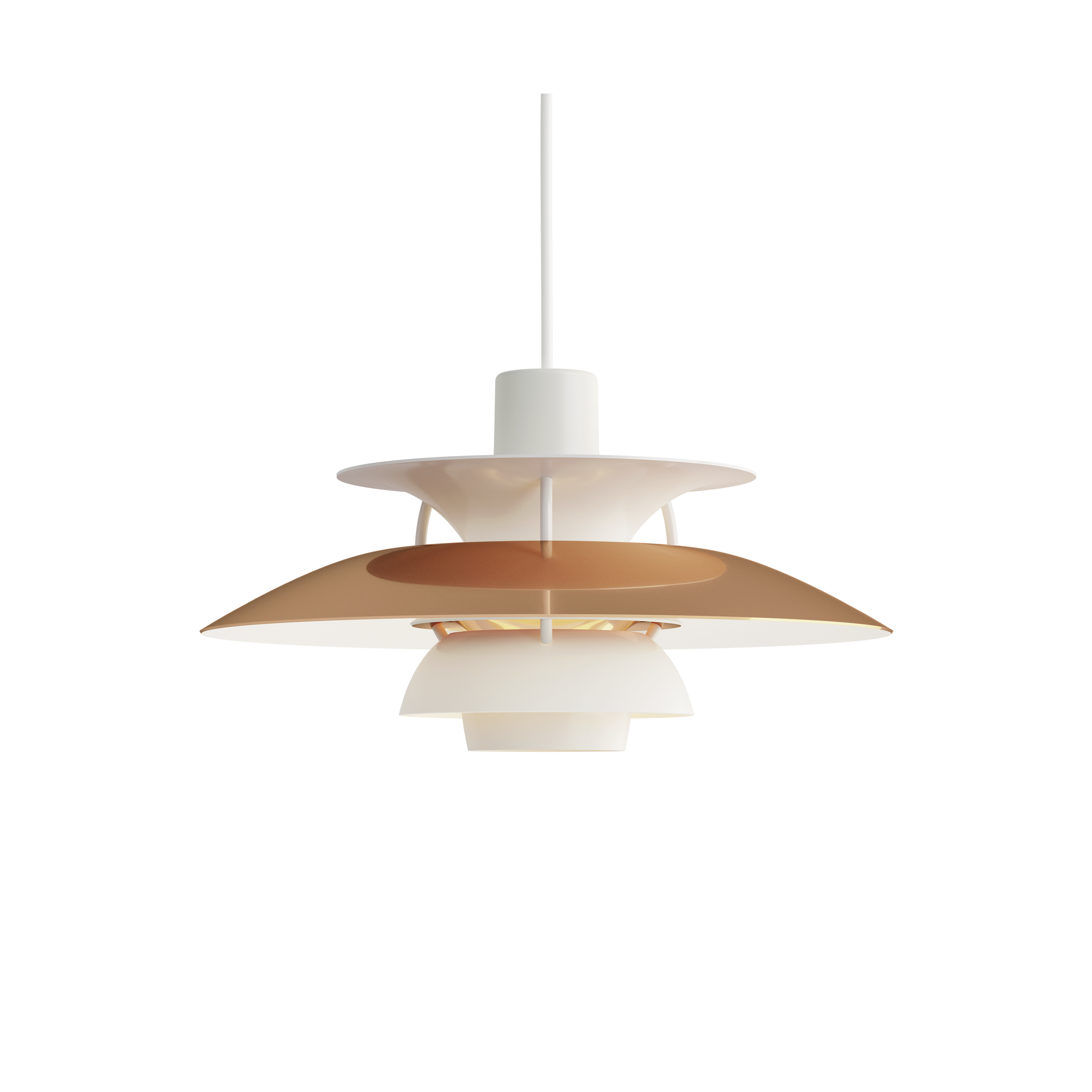 Lampa wisząca PH 5 biały z miedzianym