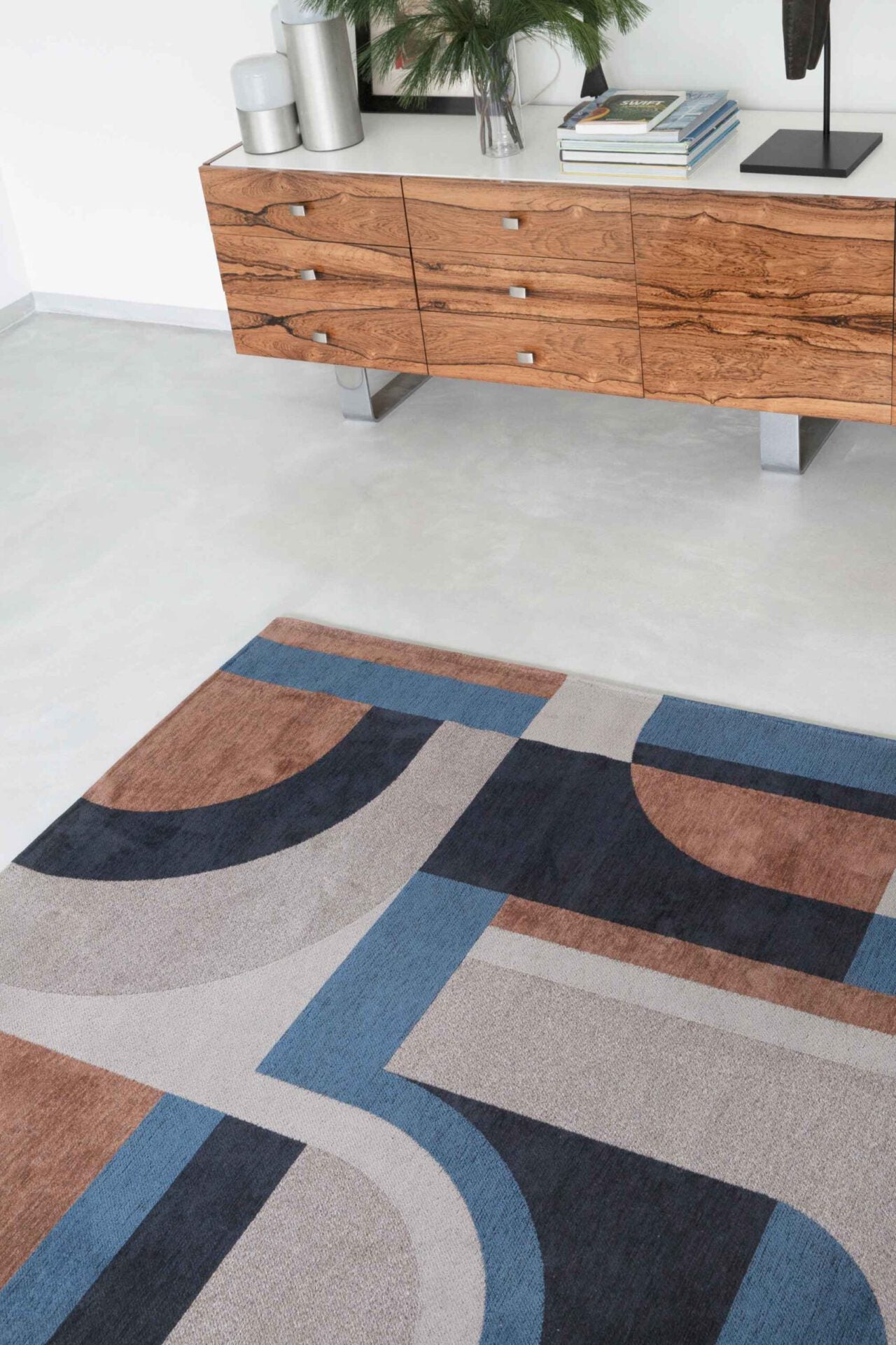 Camel Blue Beige-Blue Module rug