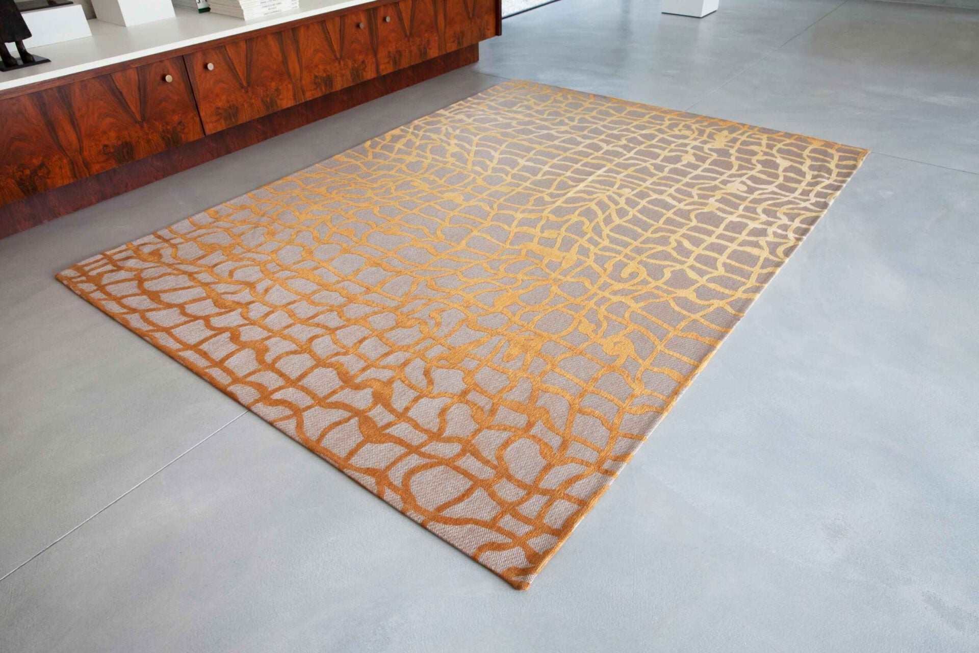 Dedalo Yellow Scarab rug orange