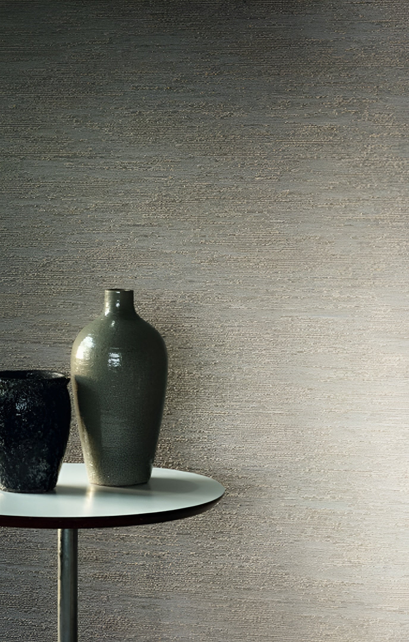 Textile structural wallpaper POWELL - TERRE DE SIENNE brown