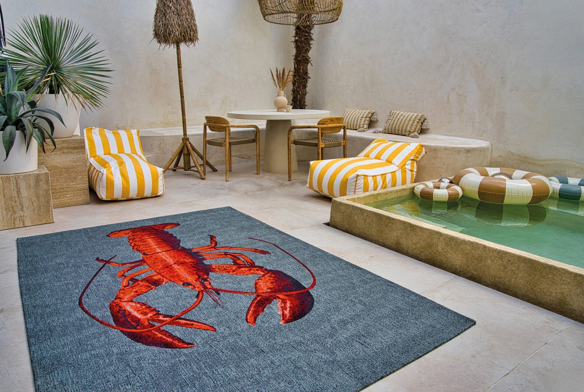 Pop lobster rug Steam Red red