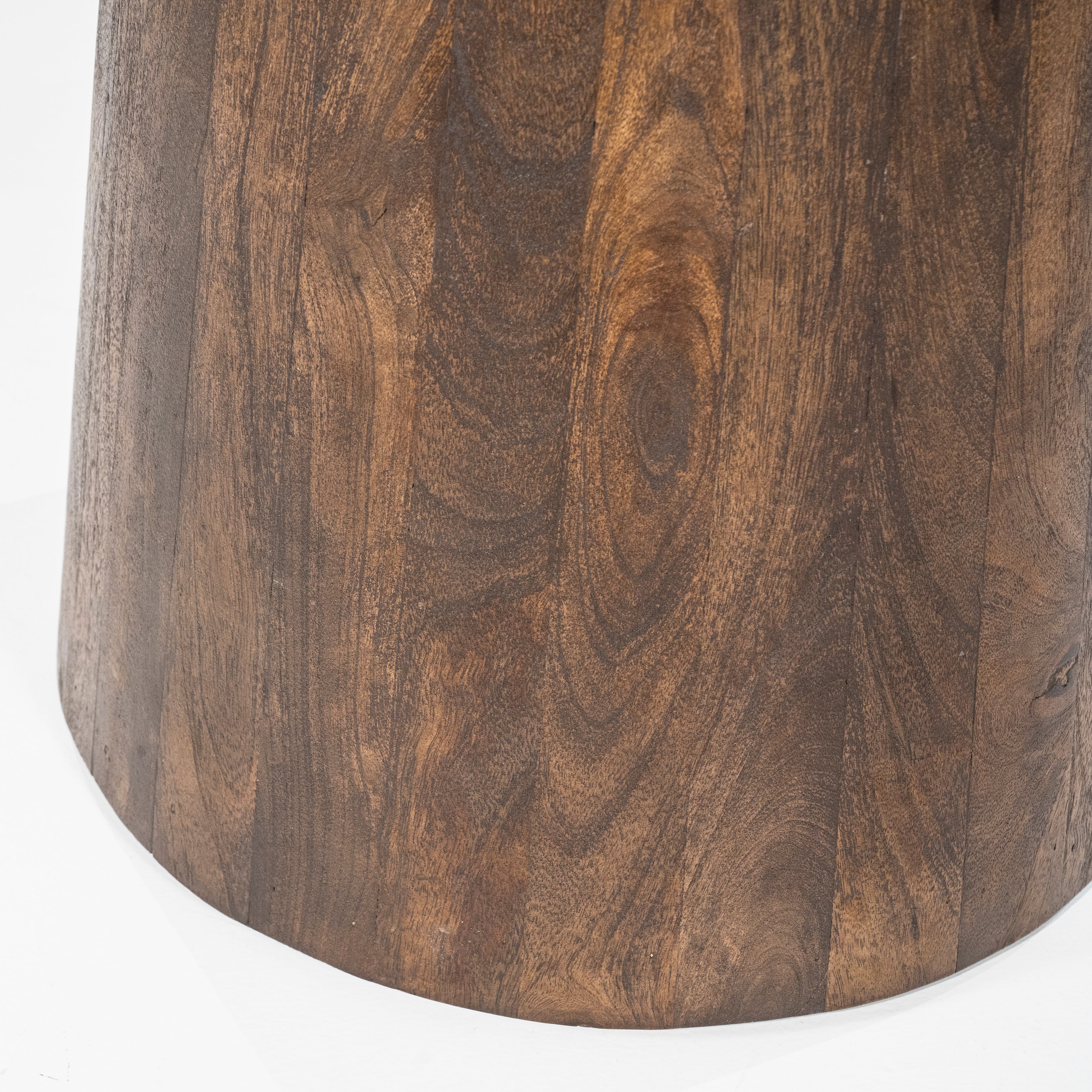 Round Table AIKIN Travertine with Wooden Base