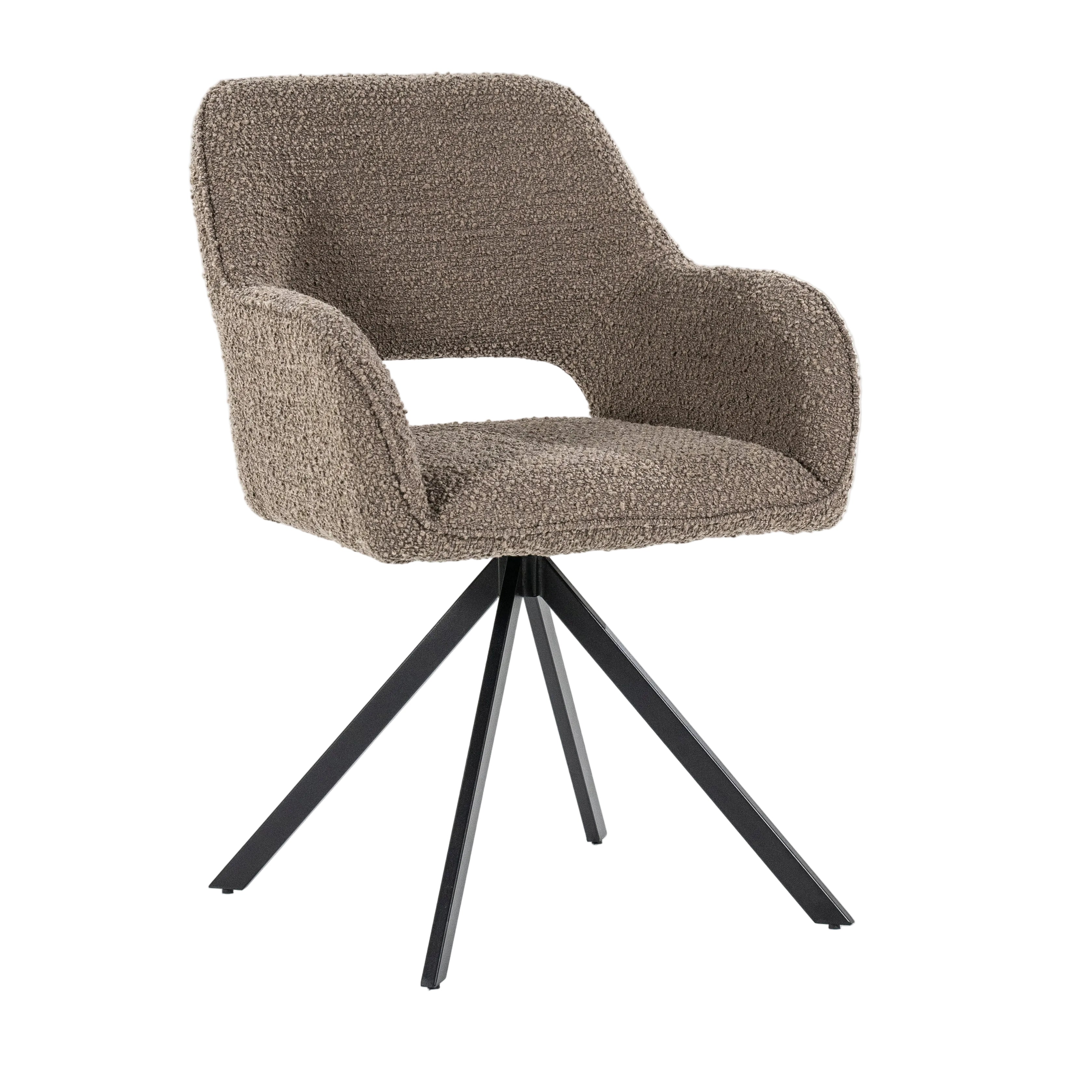 FABIO Chair in Dark Brown with Black Base