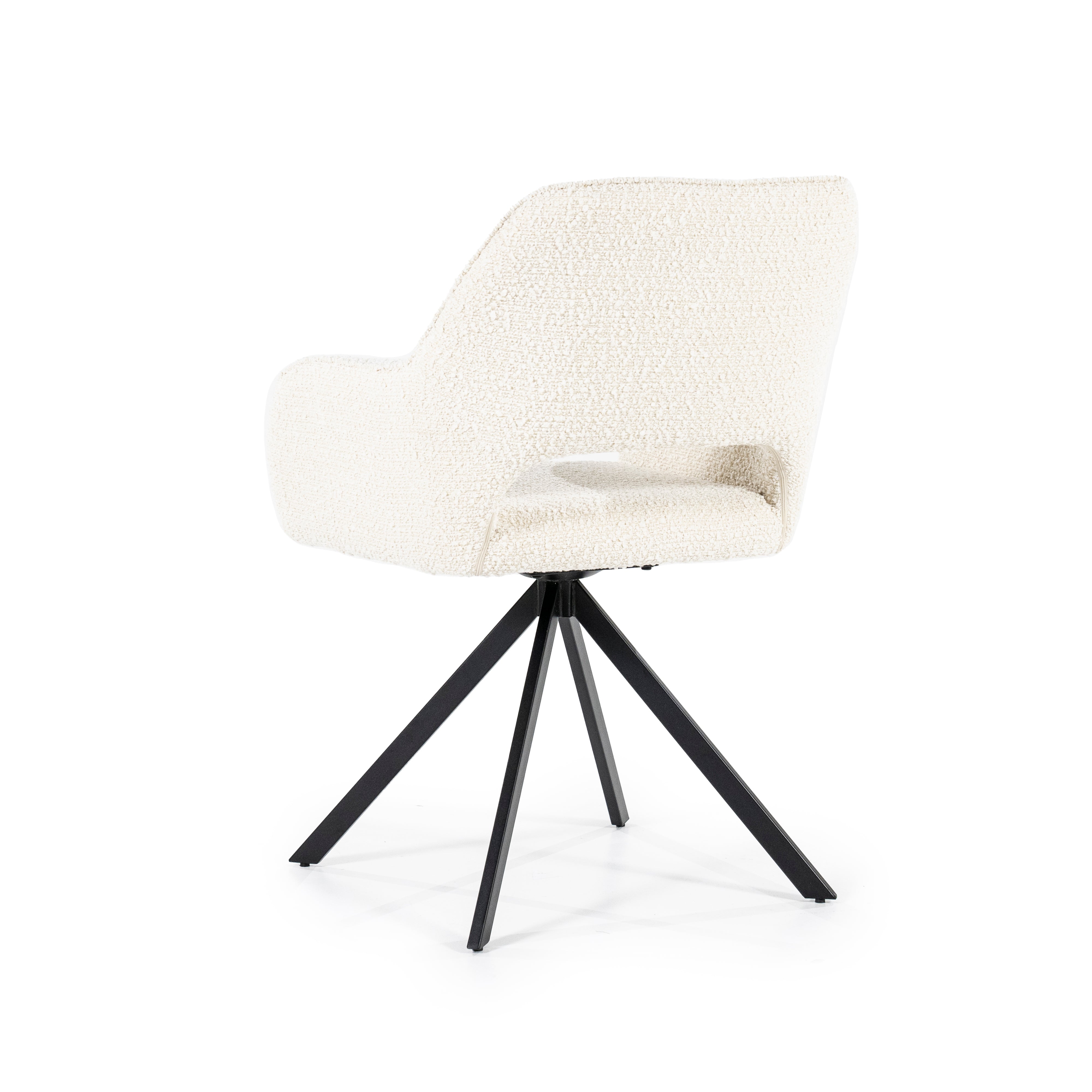 FABIO Chair Beige with Black Base