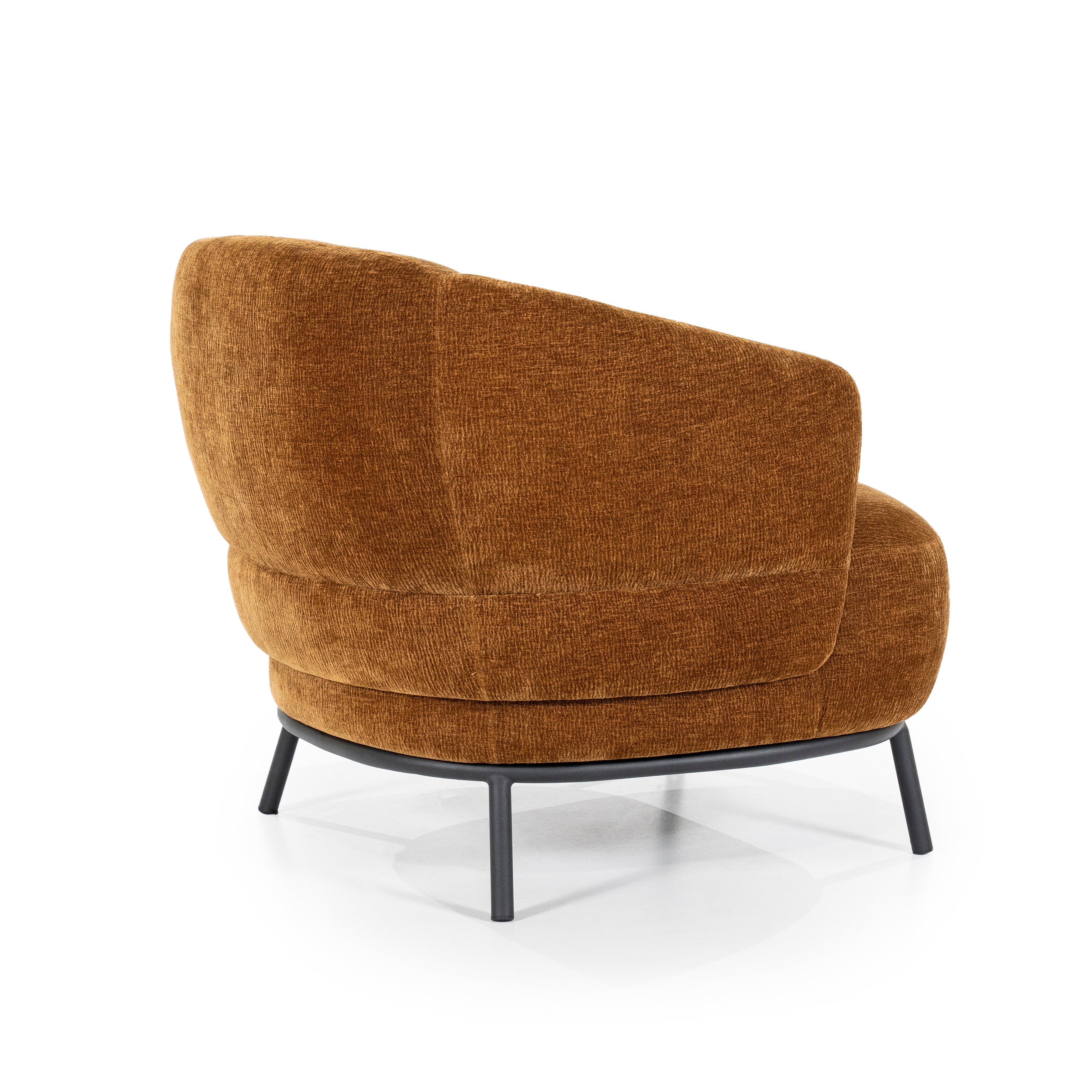 DAVID mustard armchair with black base
