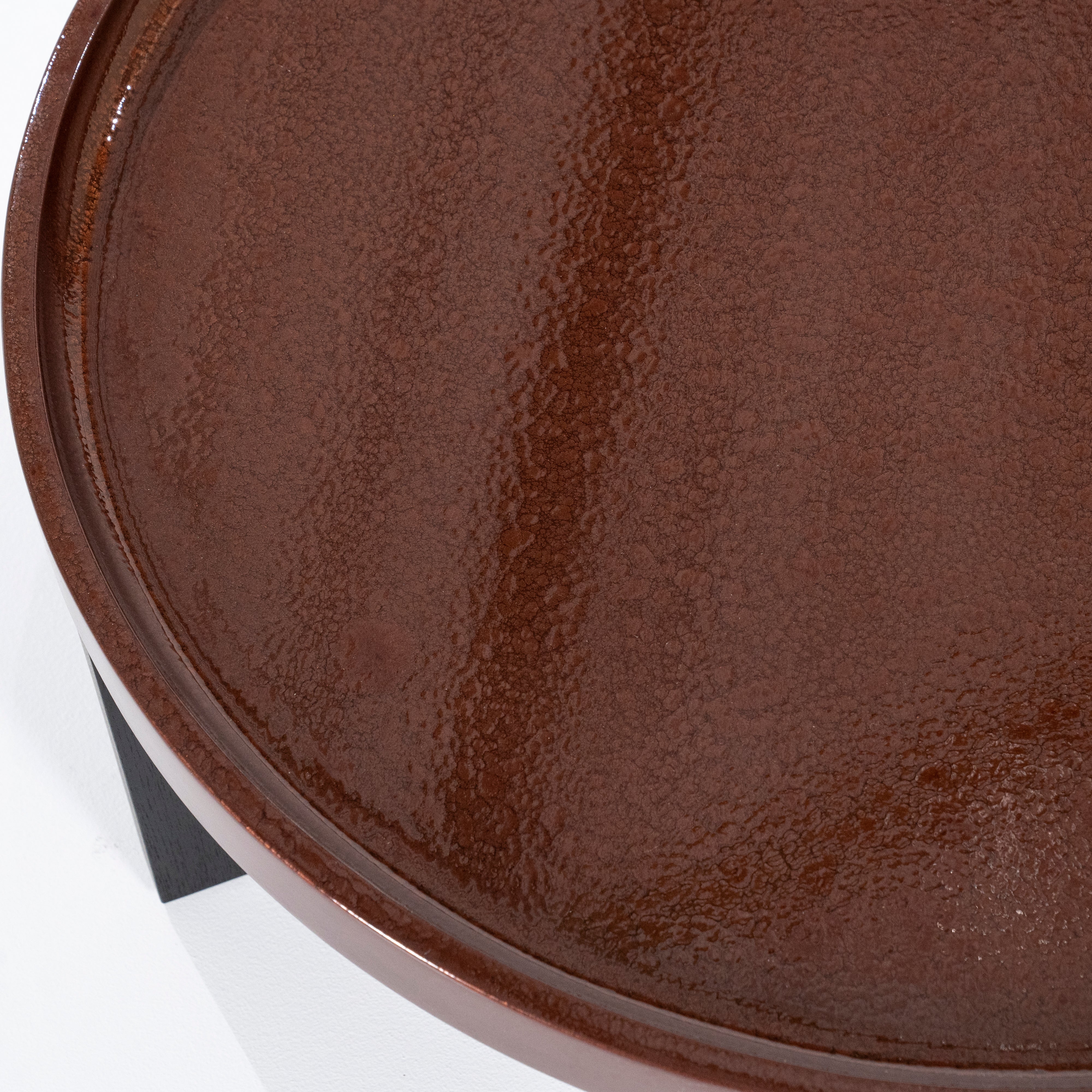 Kaffeetisch MAYSON bordeaux mit Holzgestell