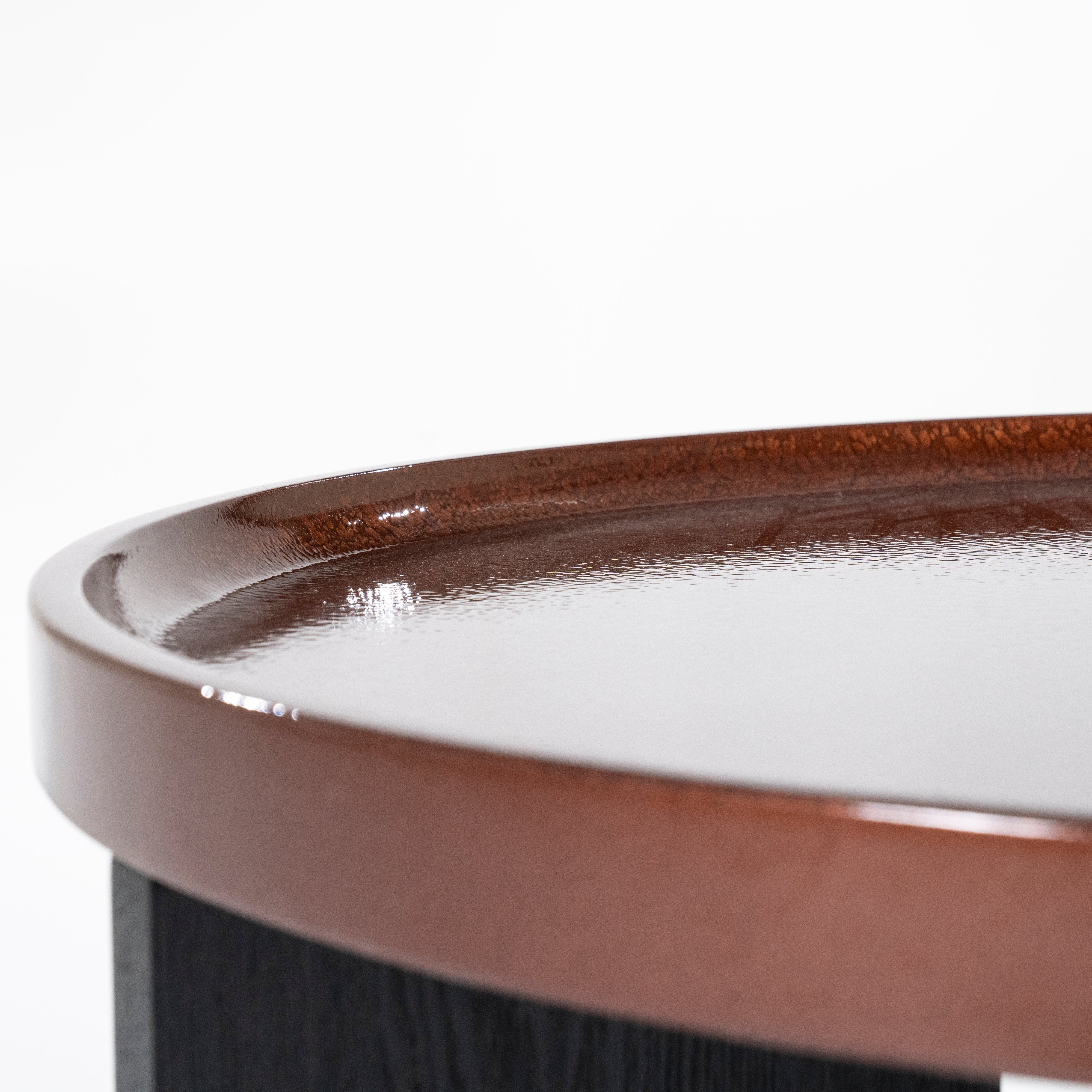 Kaffeetisch MAYSON bordeaux mit Holzgestell