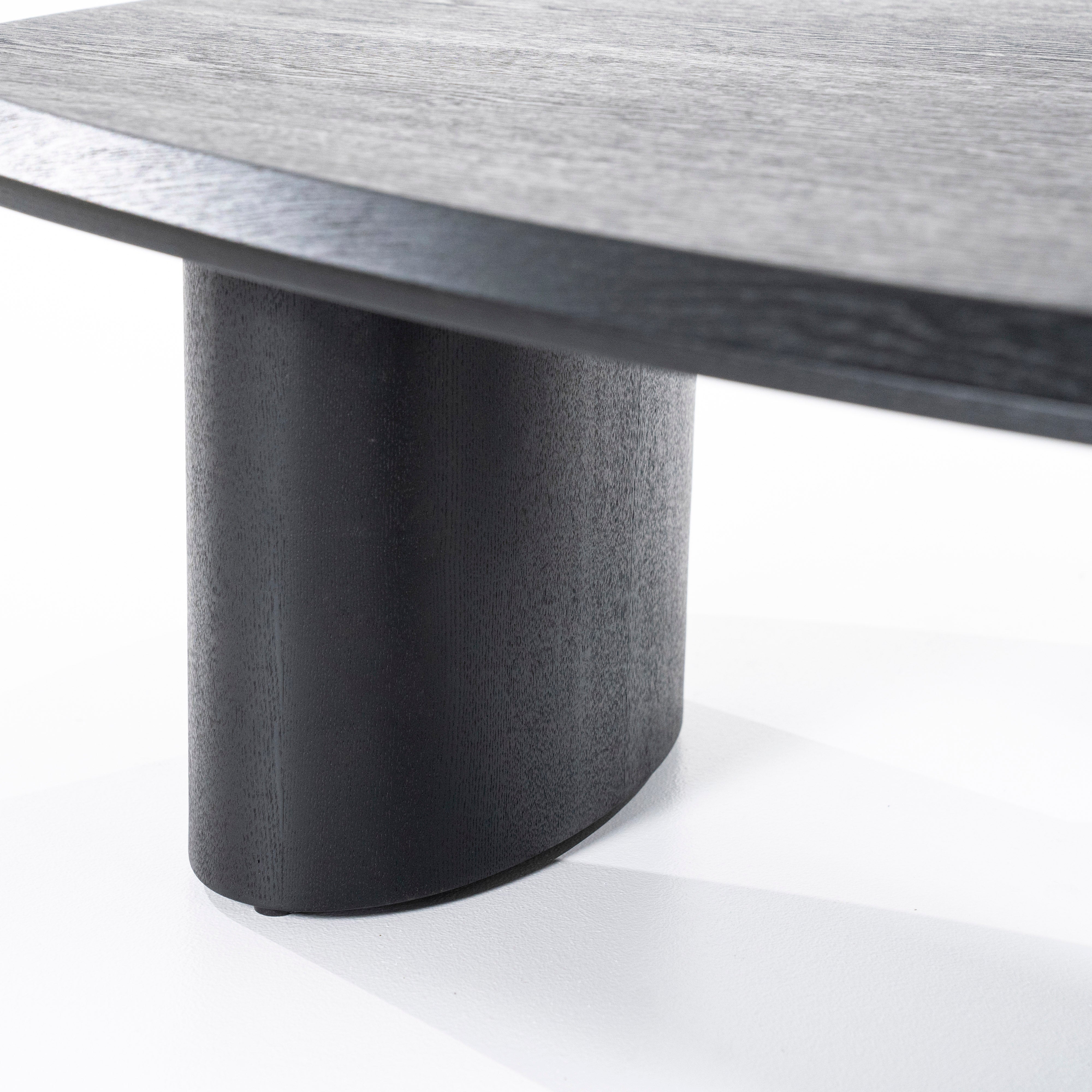 WALTER black coffee table oak veneer