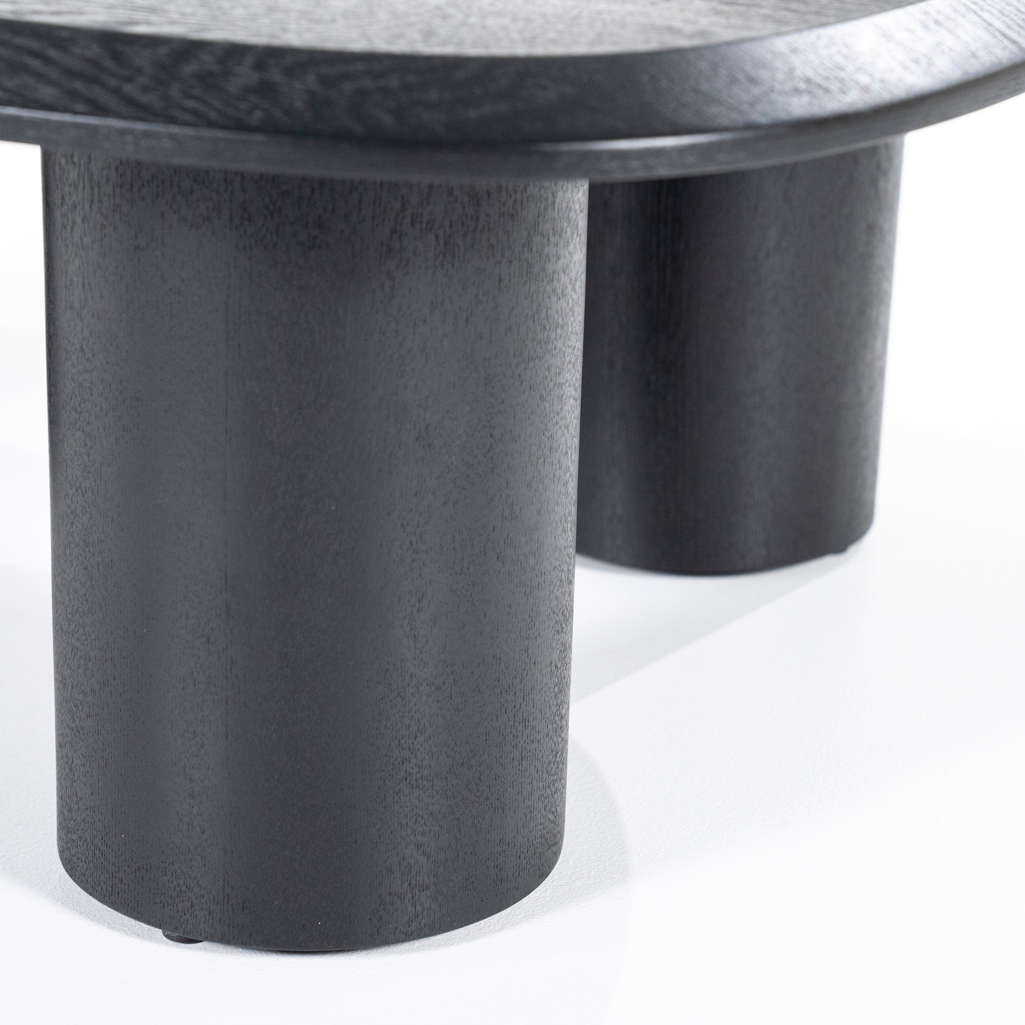 WALTER black coffee table oak veneer