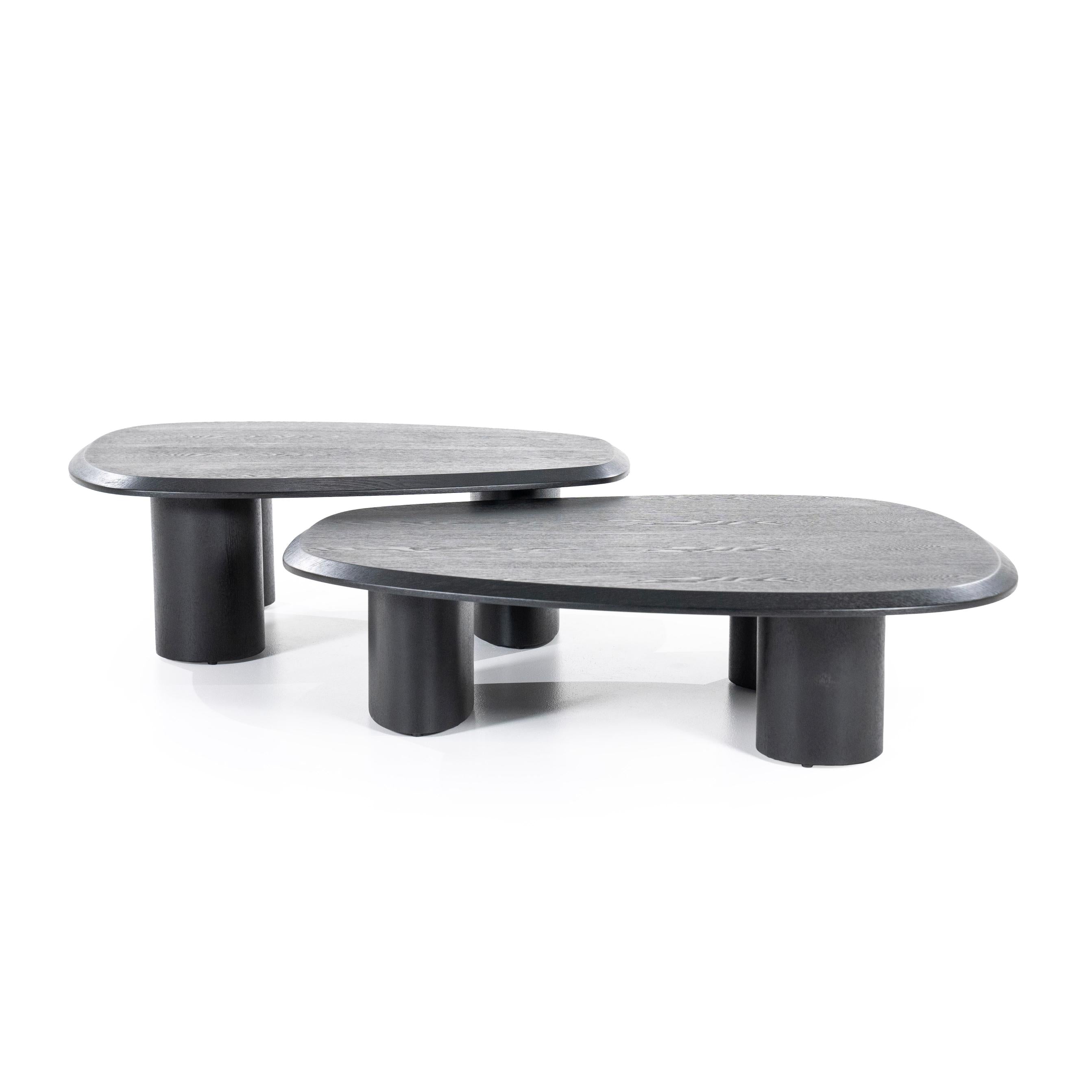 WALTER black coffee table oak veneer