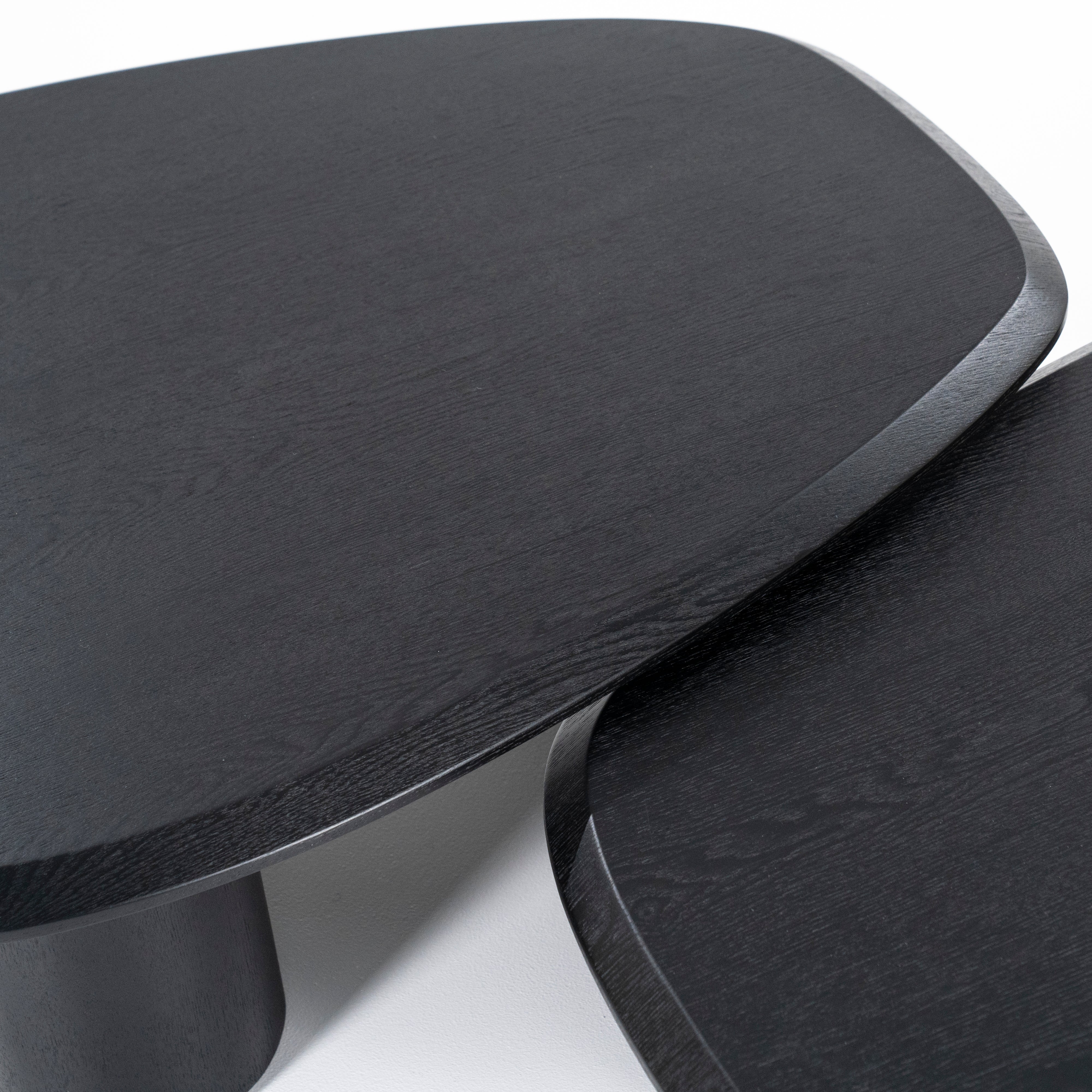 WALTER black coffee table oak veneer