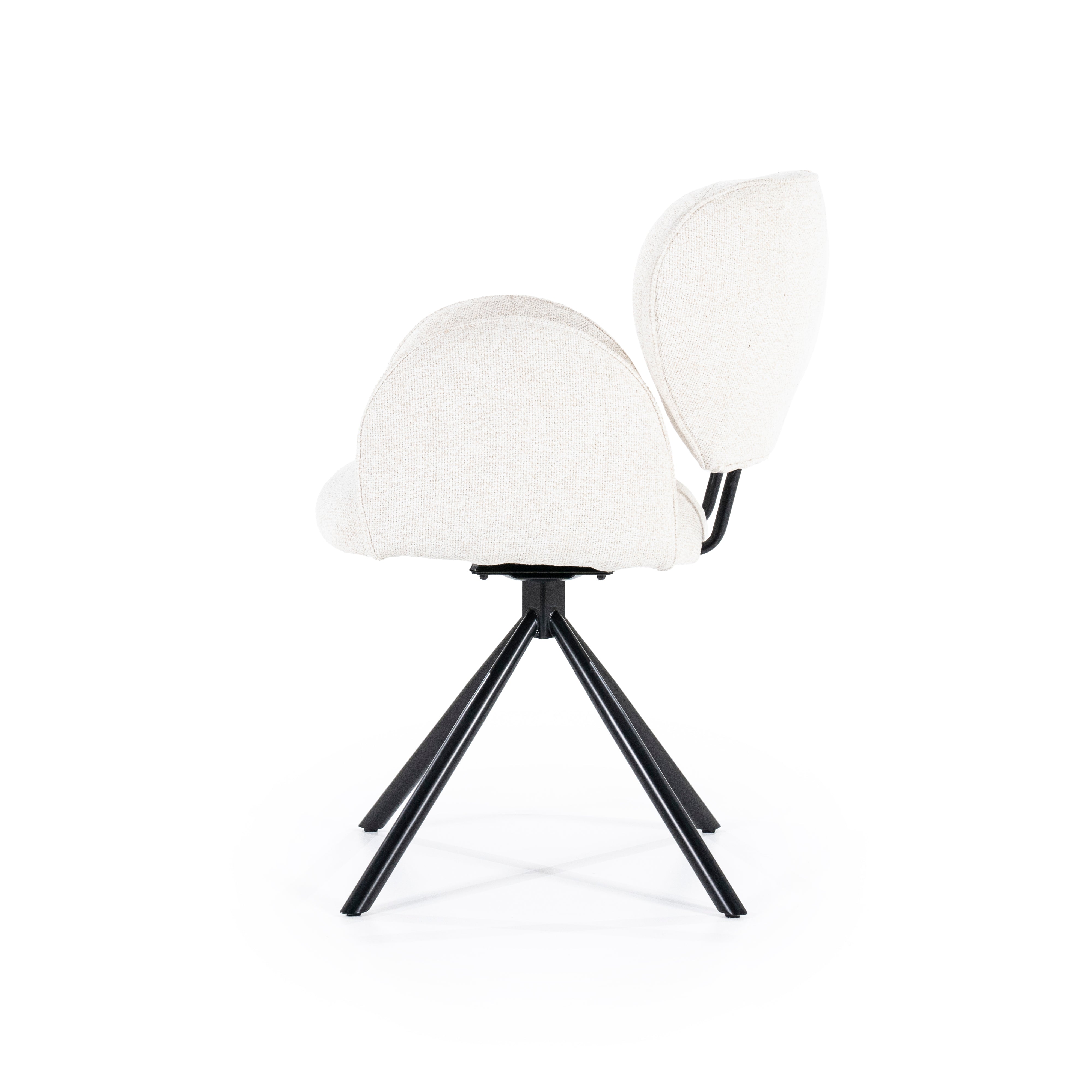 ROSALIN Cream Chair with Black Base