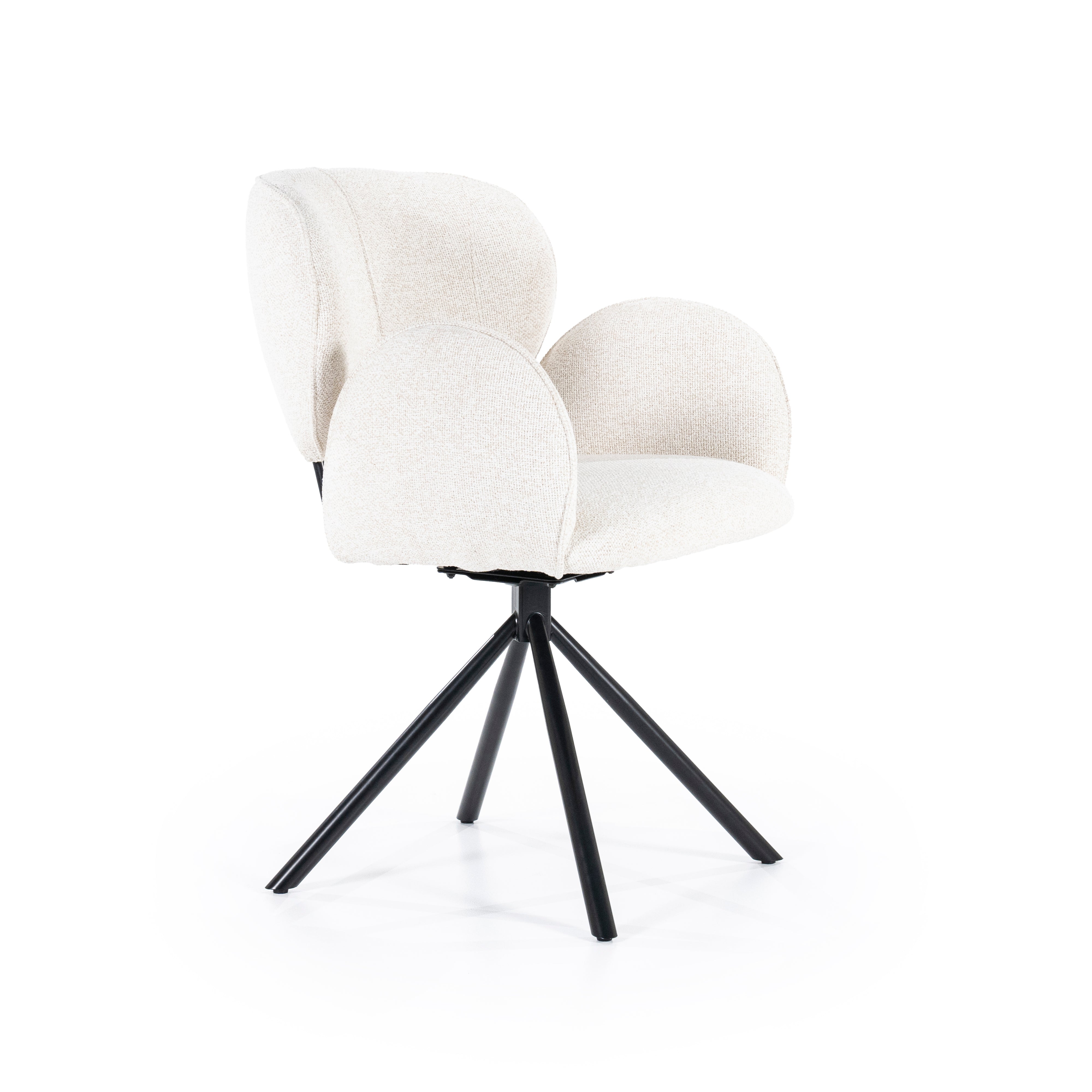 ROSALIN Cream Chair with Black Base