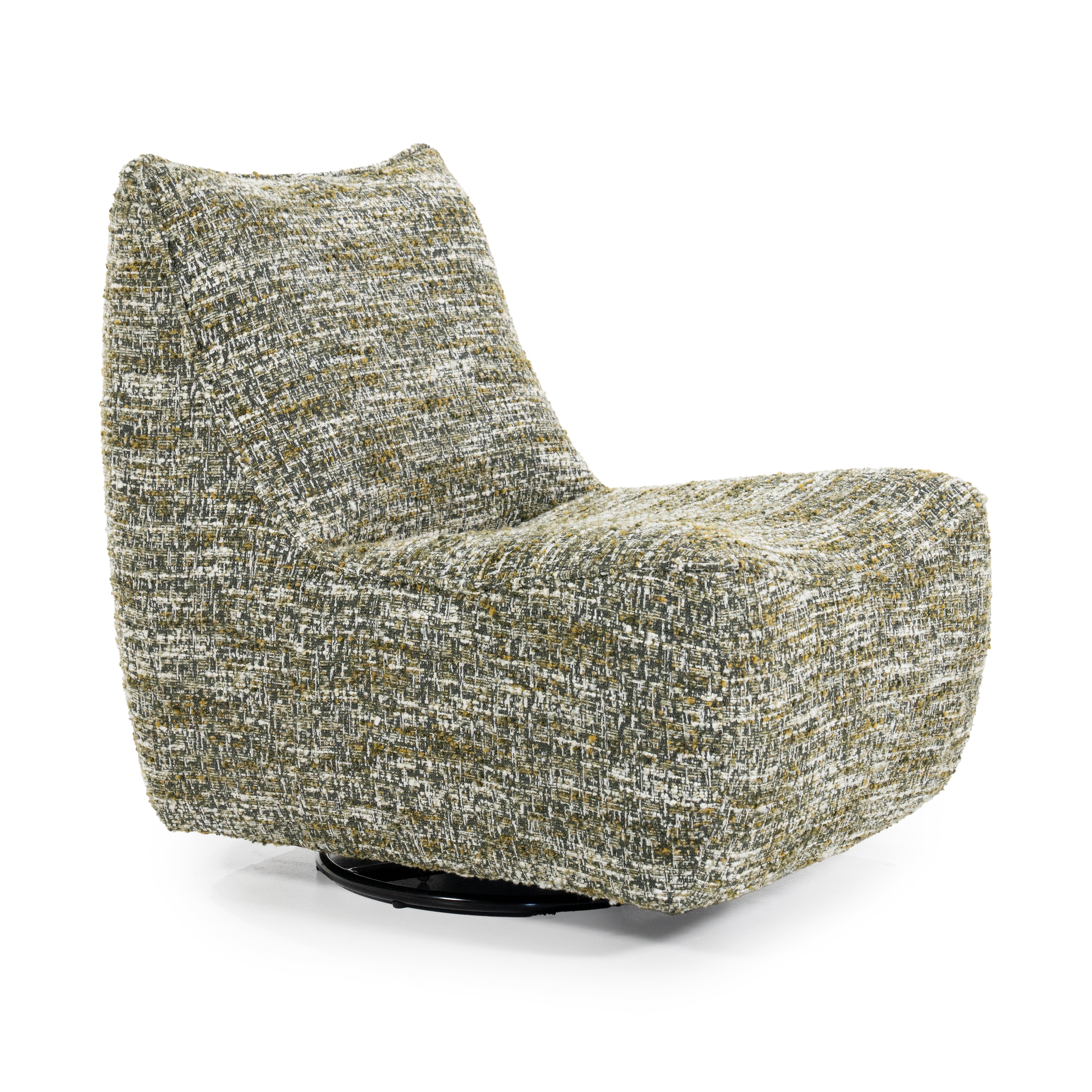 LOYS green mélange swivel armchair