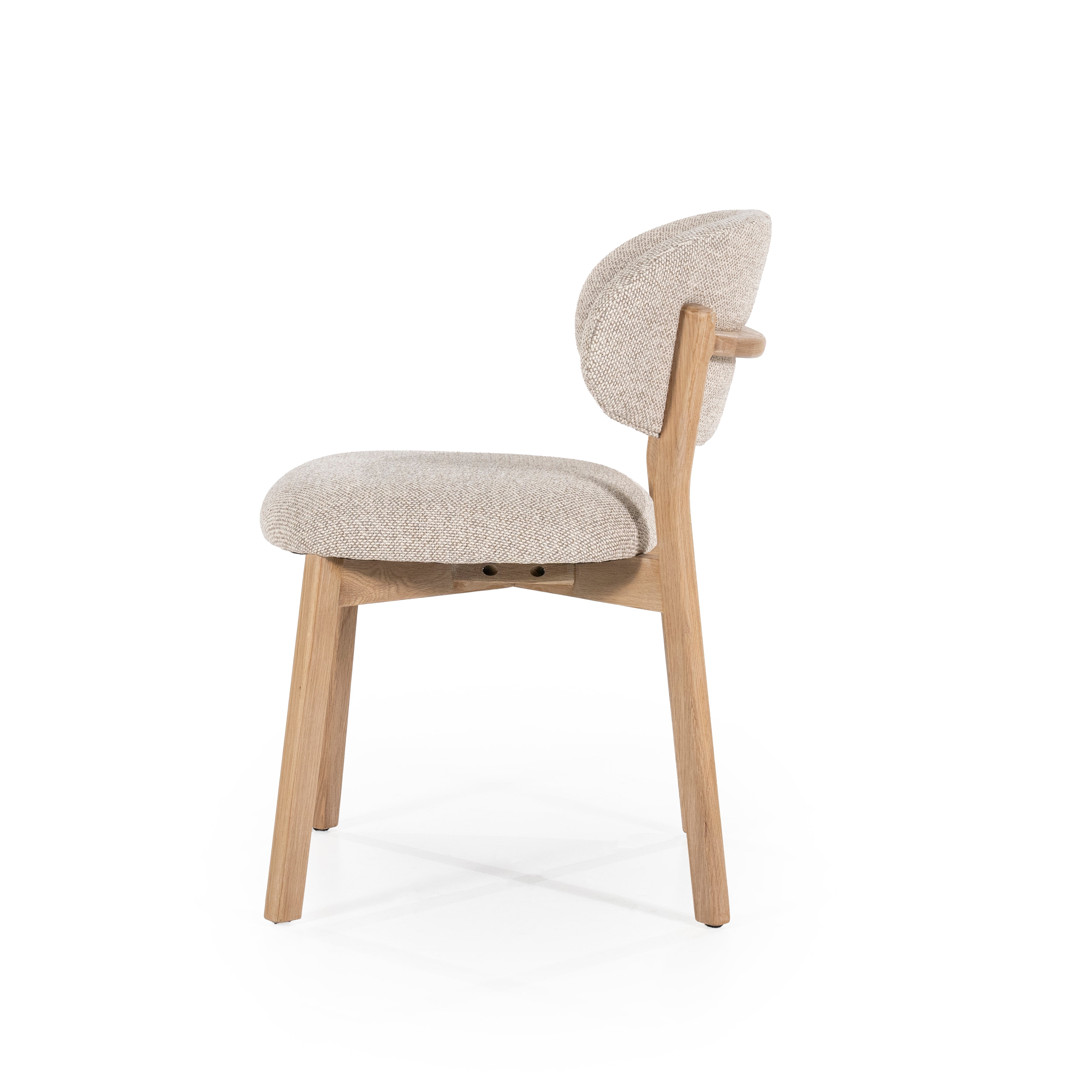 Stuhl MIKKY taupe mit Eichenbasis