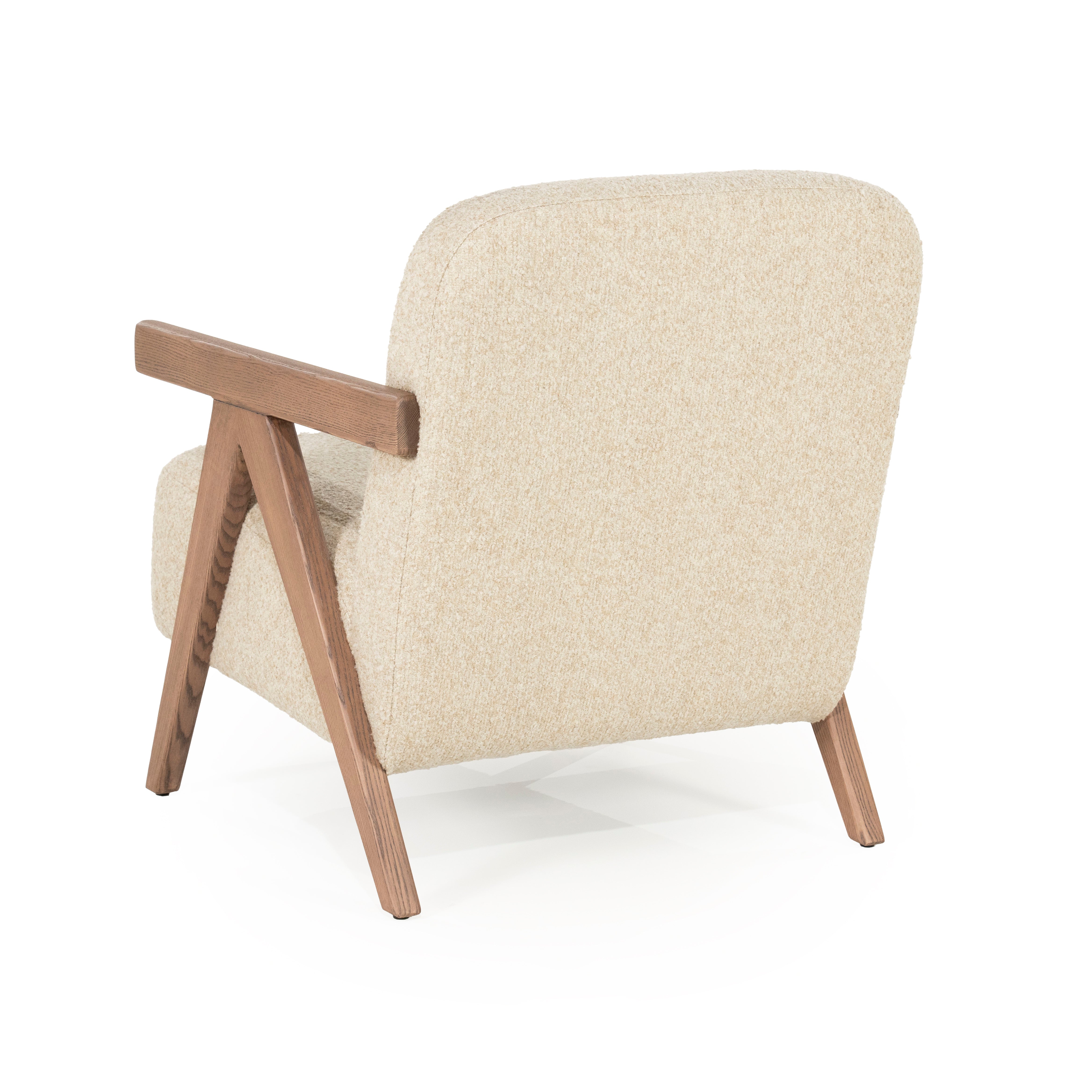 Sessel FRANCIS beige mit Holzgestell